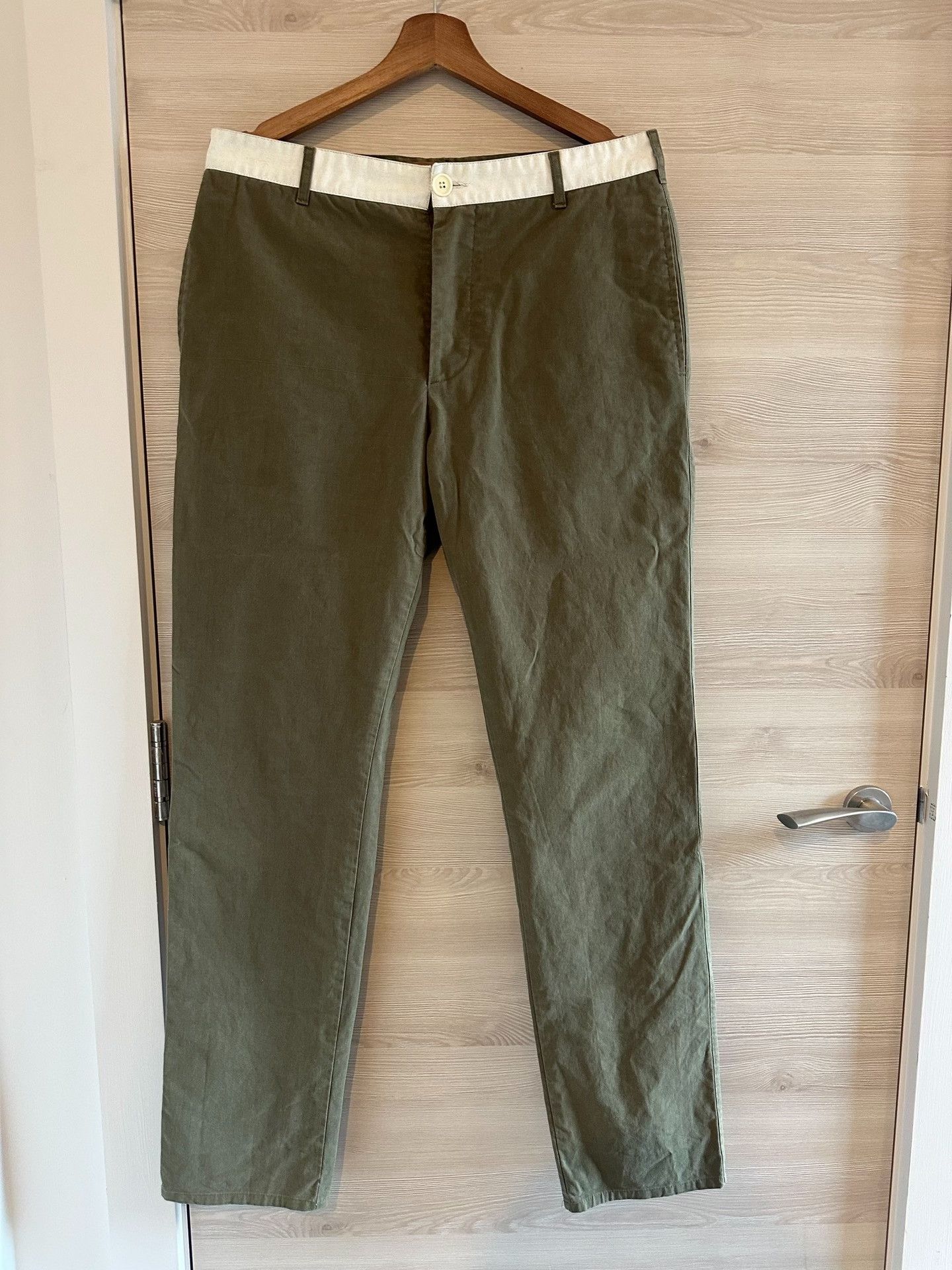 Helmut Lang Helmut Lang 97ss Army Green Cotton Pants Size US 35 - 1 Thumbnail