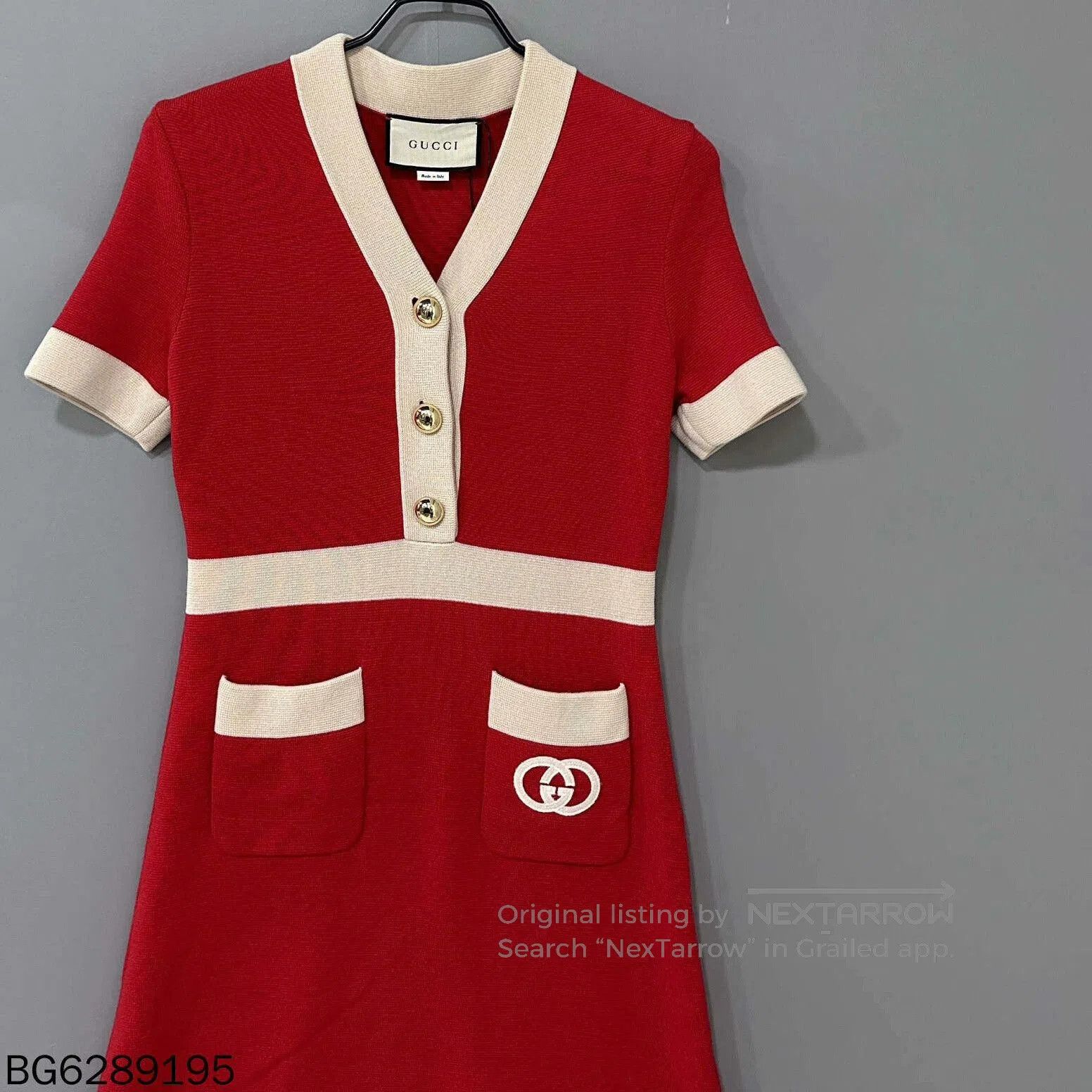 Gucci Gucci Red Double G Knit Dress. Size XS / US 0-2 / IT 36-38 - 2 Thumbnail