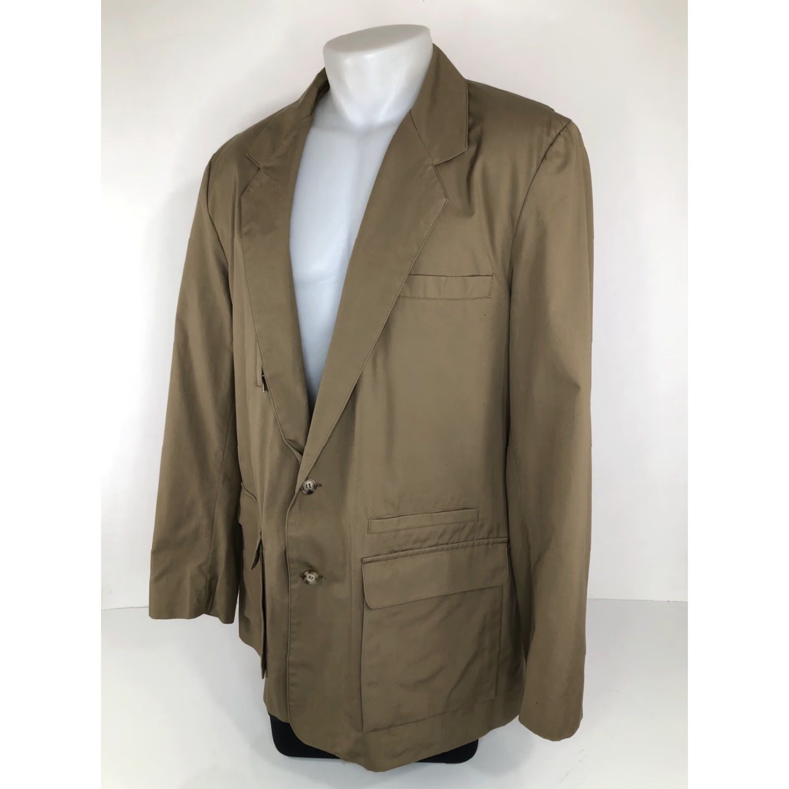 Banana Republic VINTAGE Banana Republic Safari 44L Blazer Jacket Men 44 Long Olive Greenish Brown Blazer Mens J3 Size 44R - 3 Thumbnail