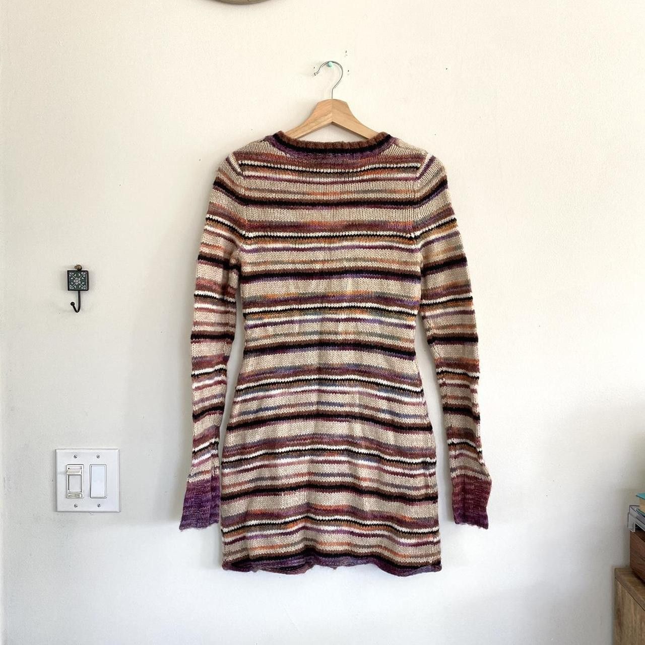 Anthropologie ANTHROPOLOGIE CREAM MULTICOLOR STRIPED SWEATER DRESS XS Size XS / US 0-2 / IT 36-38 - 3 Thumbnail