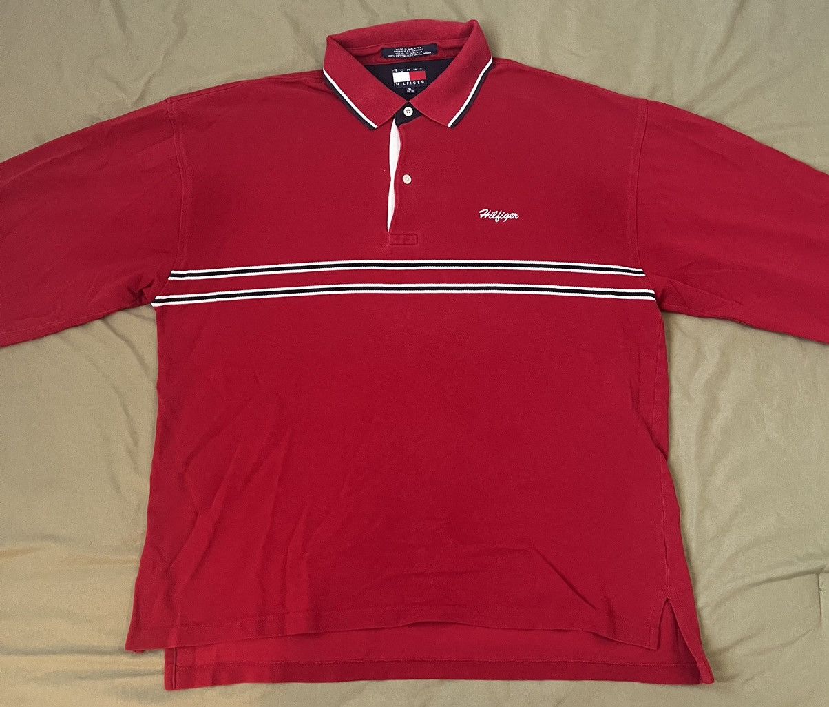 Tommy Hilfiger Hilfiger Red Collared Shirt Size US XL / EU 56 / 4 - 1 Thumbnail