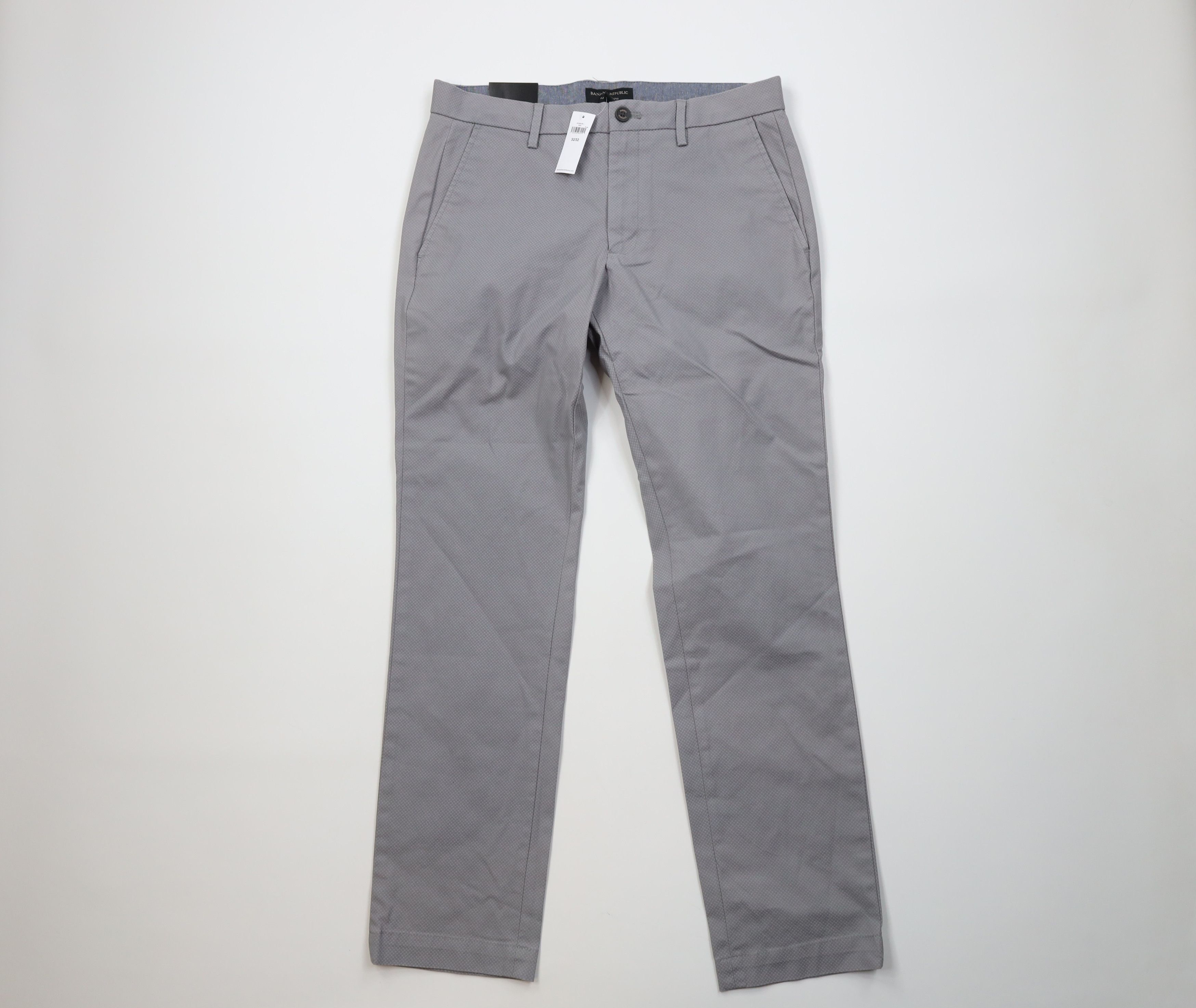 Banana Republic New Banana Republic Aiden Stretch Chino Pants Gray Geometric Size US 32 / EU 48 - 1 Thumbnail