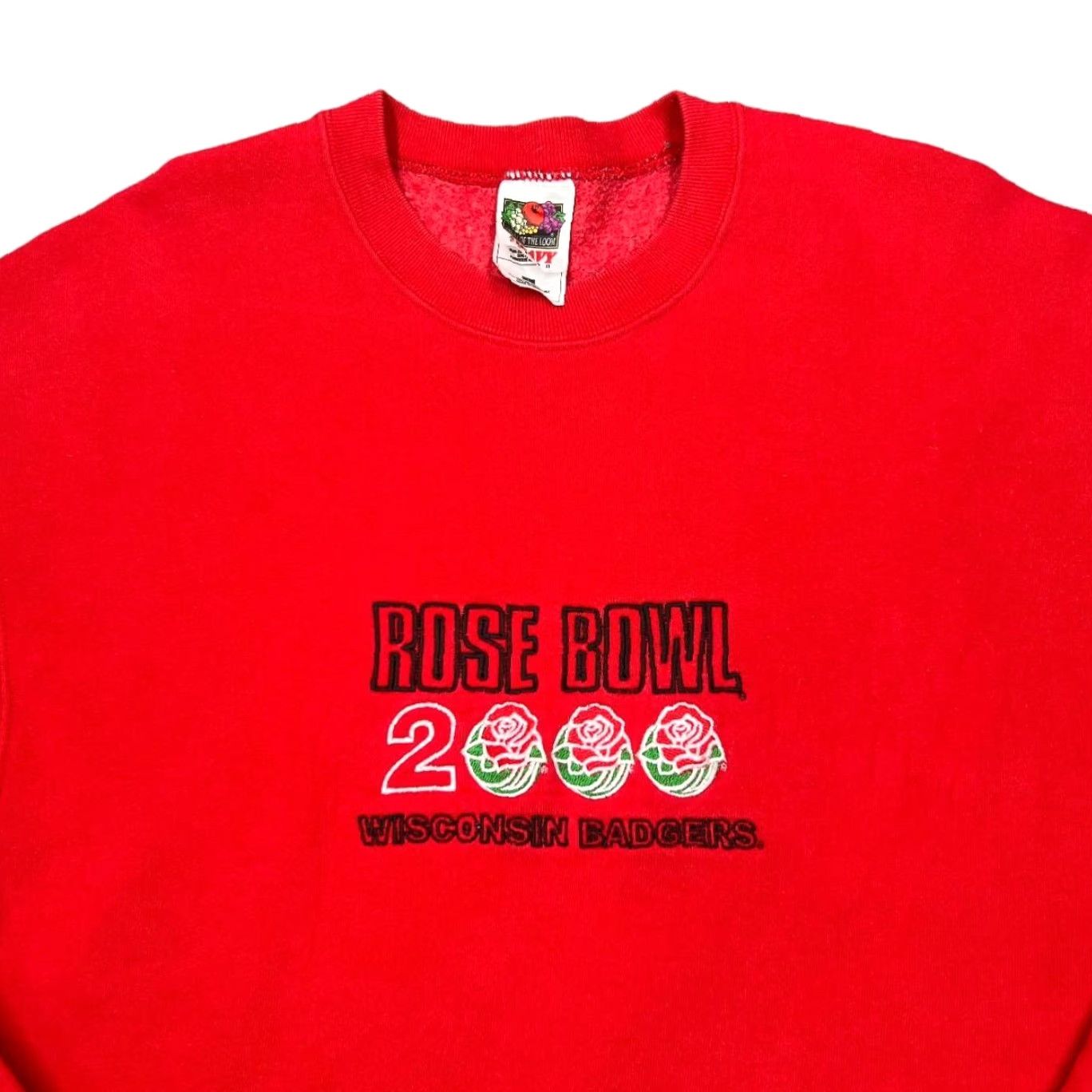 Fruit Of The Loom VINTAGE Wisconsin Badgers Rose Bowl 2000 College Embroidered Sweatshirt L Red Men Pullover Crewneck Iowa? Size US L / EU 52-54 / 3 - 2 Thumbnail