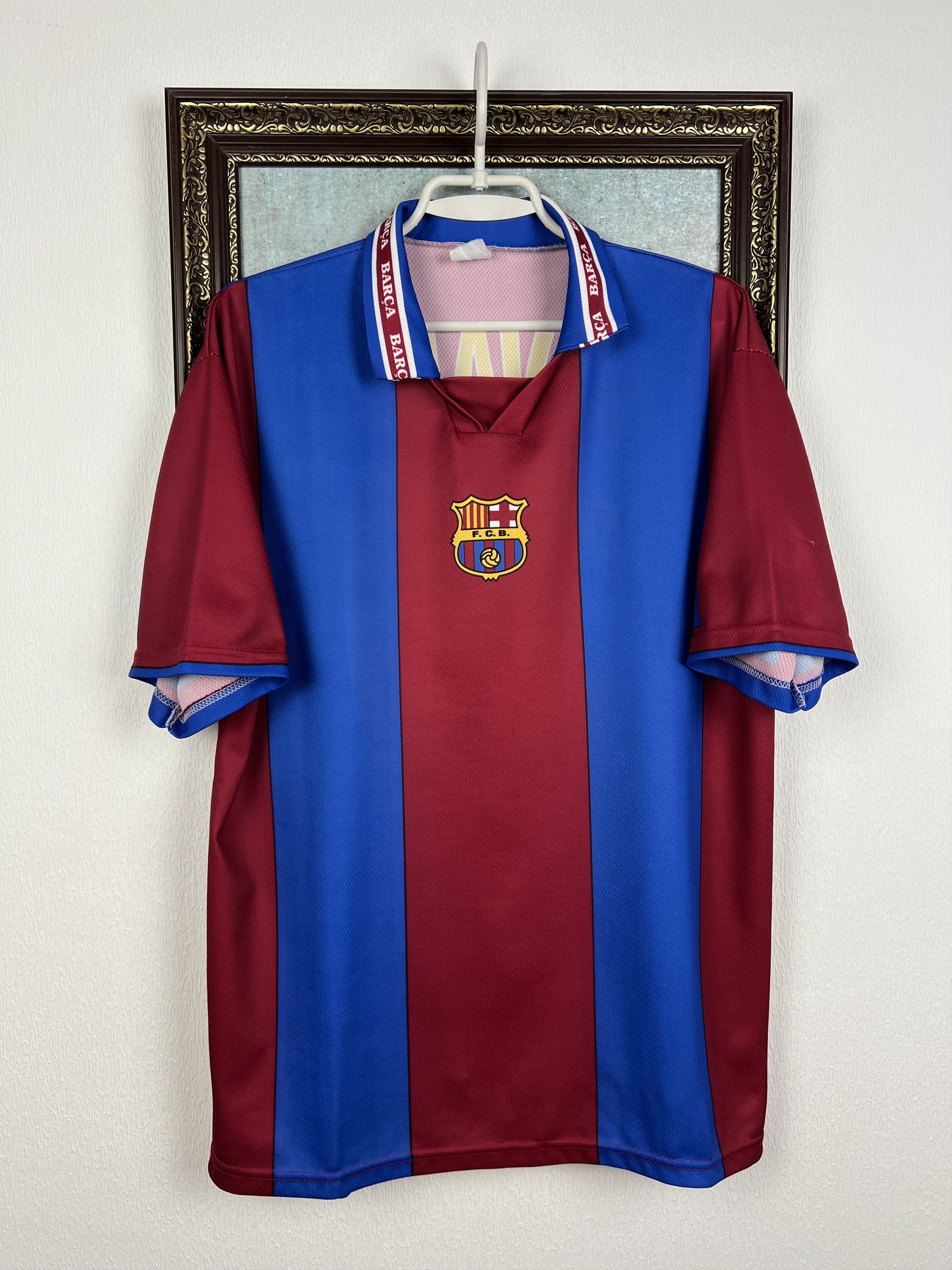 Vintage Barcelona Fun Jersey Football Shirt Rivaldo Camiseta Jersey Size US XL / EU 56 / 4 - 1 Thumbnail