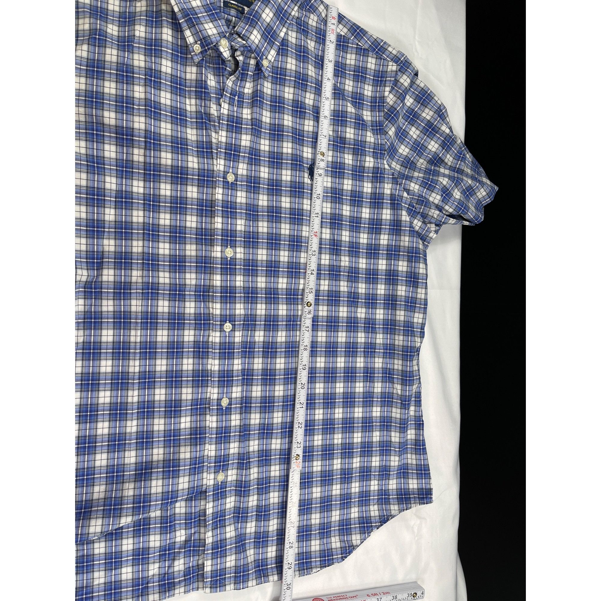 Ralph Lauren Ralph Lauren SKU 7578 Mens Blue & White Plaid Short Sleeve B Size US XL / EU 56 / 4 - 7 Thumbnail