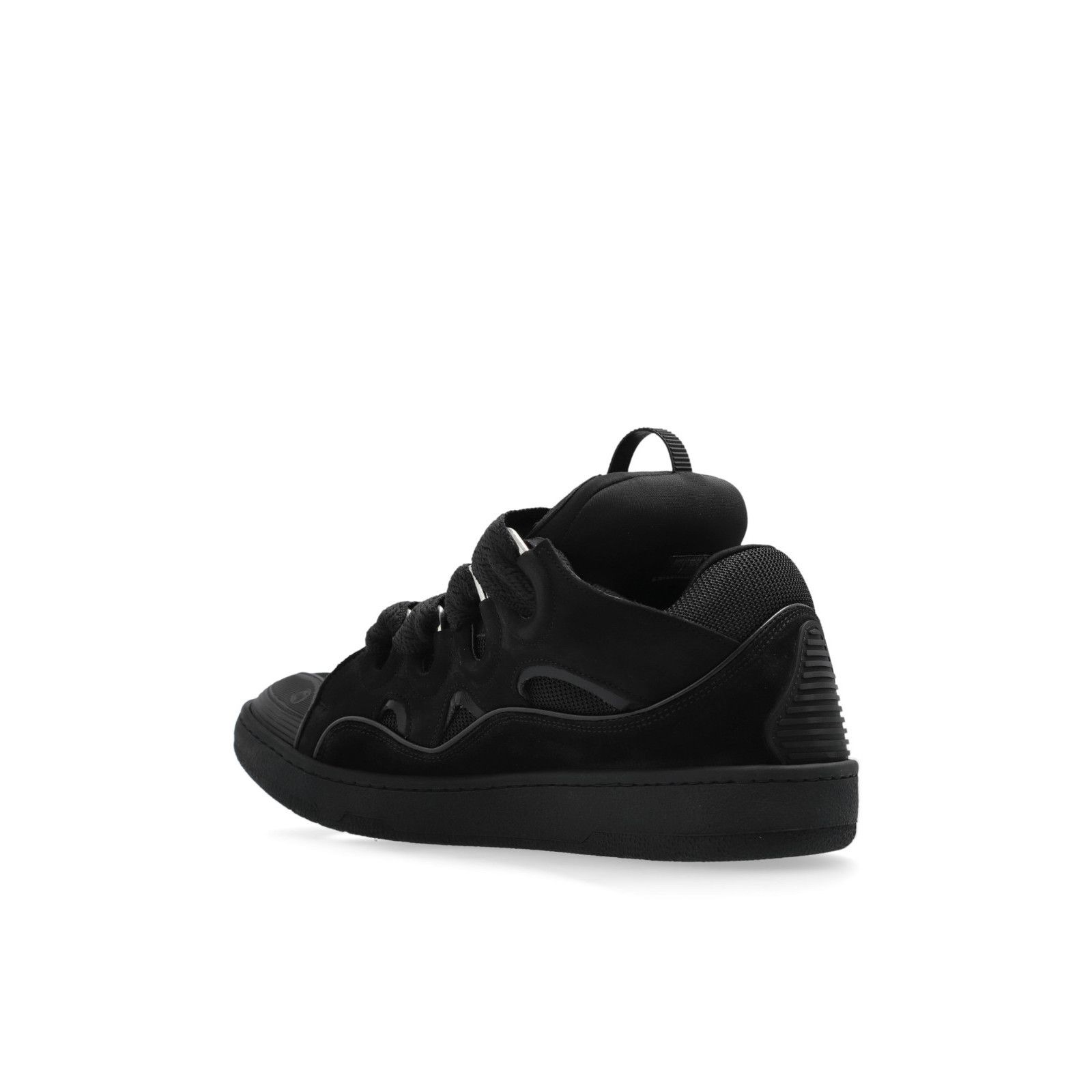 LANVIN Curb Men's Black Leather Sneakers New (Men's size:US
