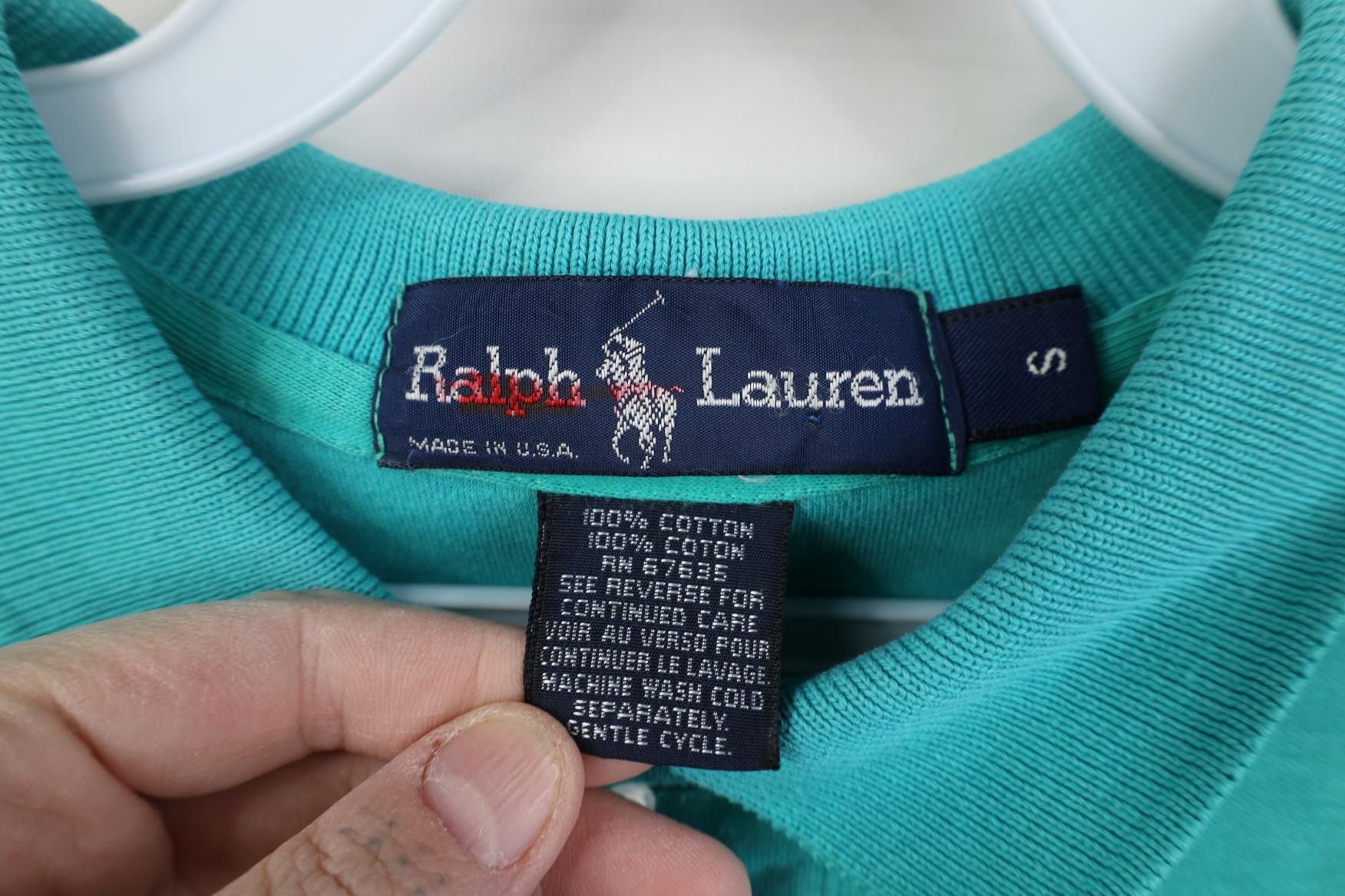Polo Ralph Lauren Vintage 80s Ralph Lauren Cotton Knit Golf Polo Shirt Teal Size US S / EU 44-46 / 1 - 10 Thumbnail