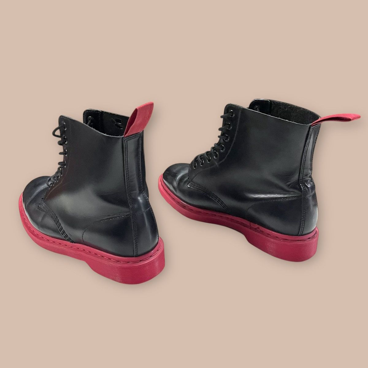 Dr. Martens Dr. Martens® 1460 8 eyelets Black and Red Boots Size US 10 / EU 43 - 3 Thumbnail