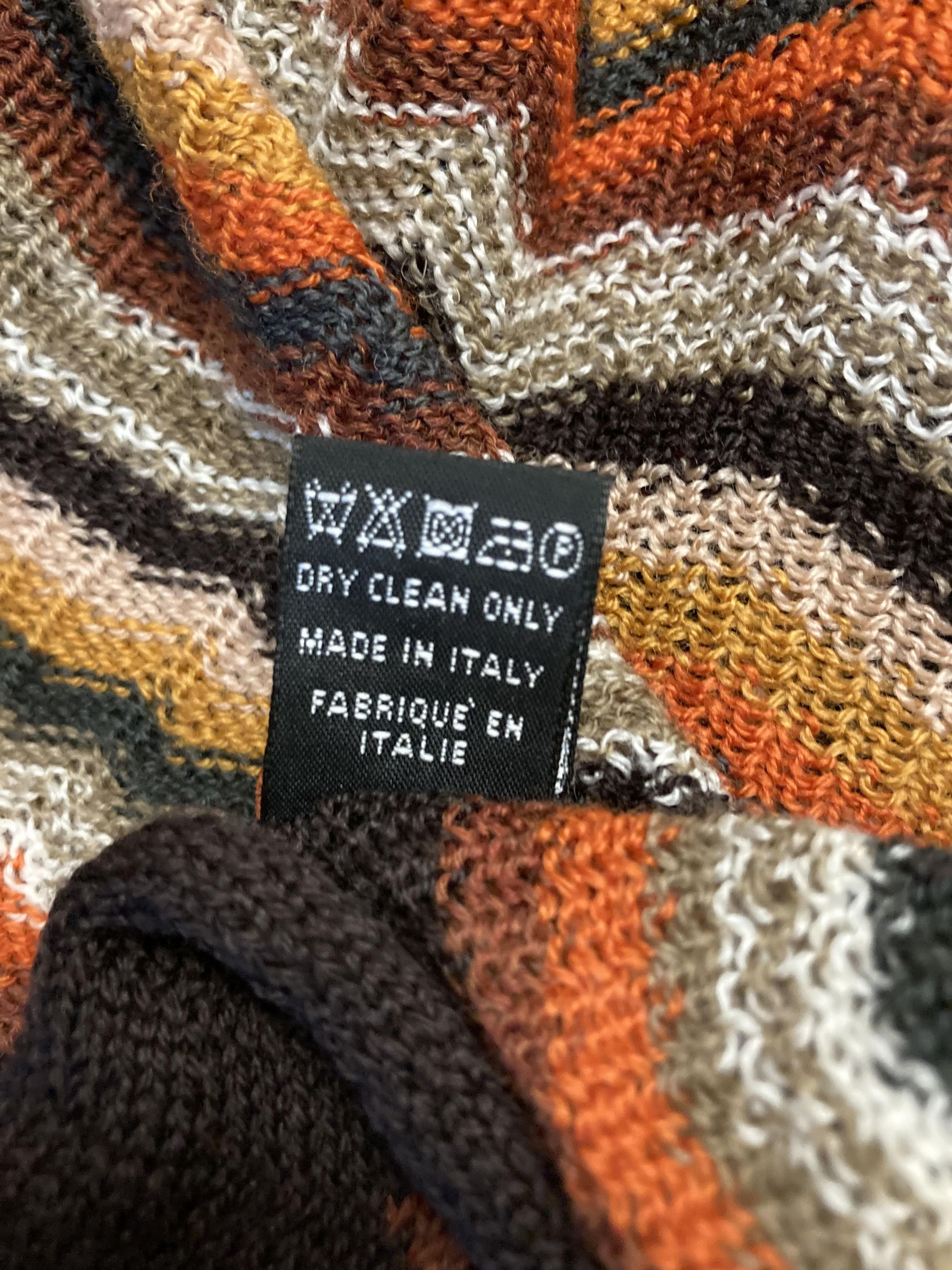 Missoni Missoni Zig Zag Wave Fine Knit Fringe Scarf Art Streetwear Size ONE SIZE - 4 Thumbnail