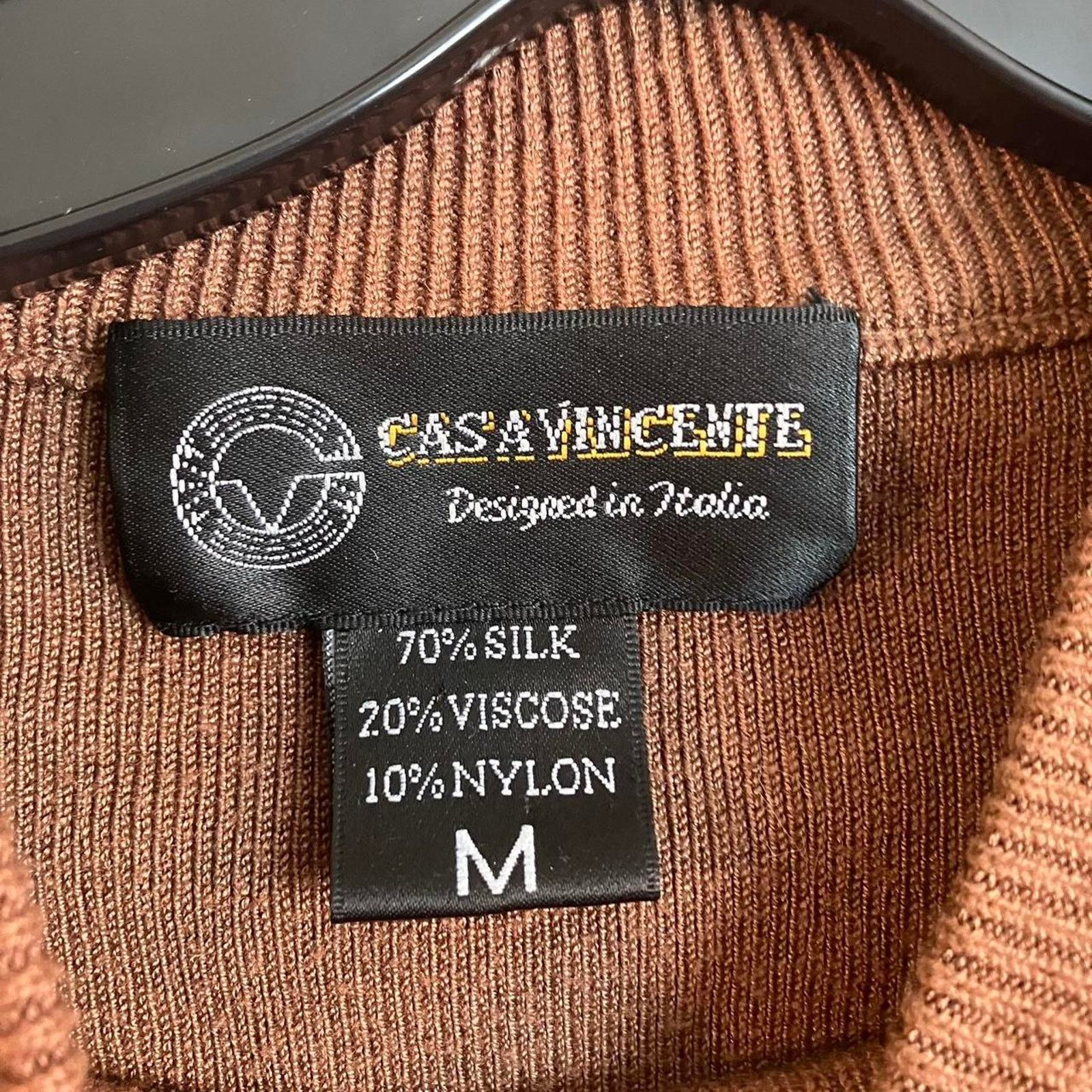 Vintage Casa Vincente Brown Wool Blend Pullover Sweater Size US M / EU 48-50 / 2 - 2 Thumbnail