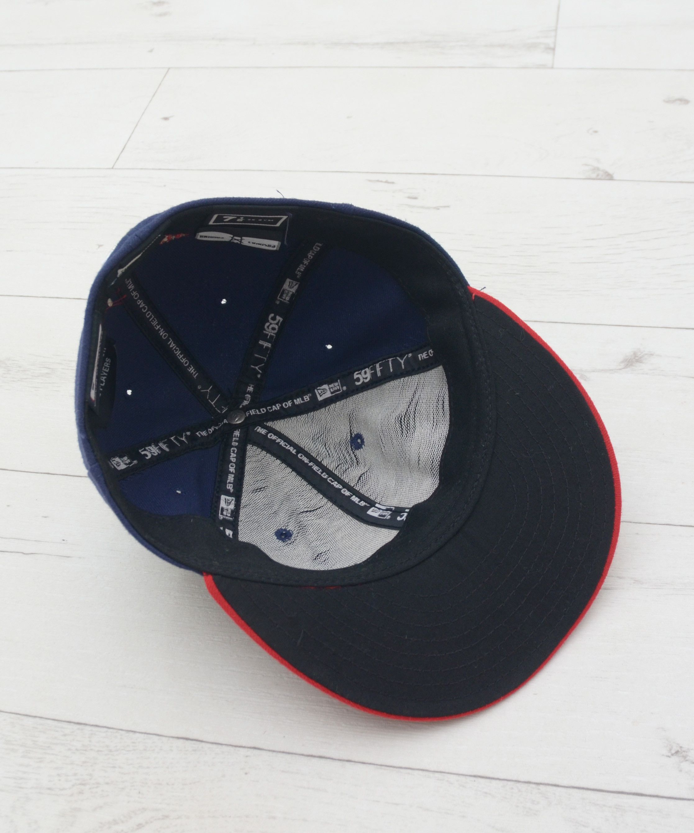 MLB × NBA × New Era SZ 7 1/8 Navy Red CLEVELAND INDIANS CHIEF WAHOO New Era Hat Size ONE SIZE - 7 Thumbnail