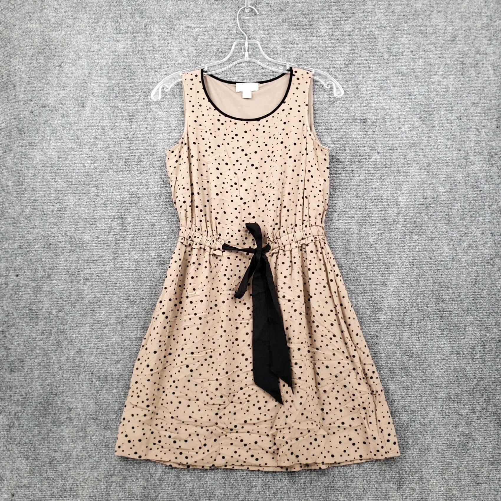 Loft LOFT Ann Taylor Dress Womens Petite Brown Fit & Flare Polka Dot Tie Front Sleeveless A-Line Mini 2XSP XS Petites Womens 2XSP Size XXS / US 00 / IT 34 - 2 Thumbnail