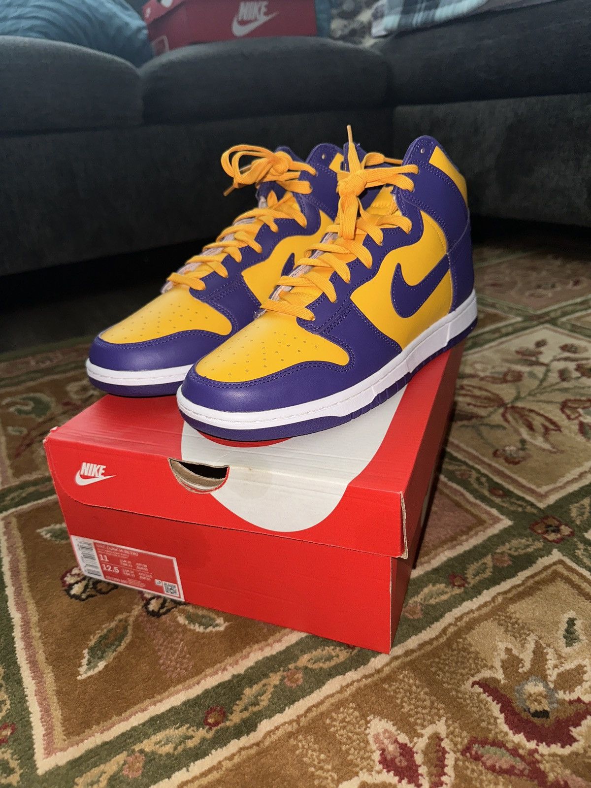 Nike Nike Dunk High “Lakers” Size US 11 / EU 44 - 1 Thumbnail