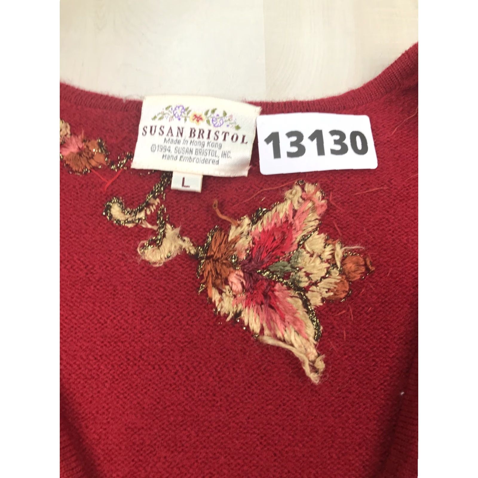 Vintage VINTAGE Susan Bristol Cardigan Women 100% Wool Beaded Embroidered Red Large Size L / US 10 / IT 46 - 5 Thumbnail