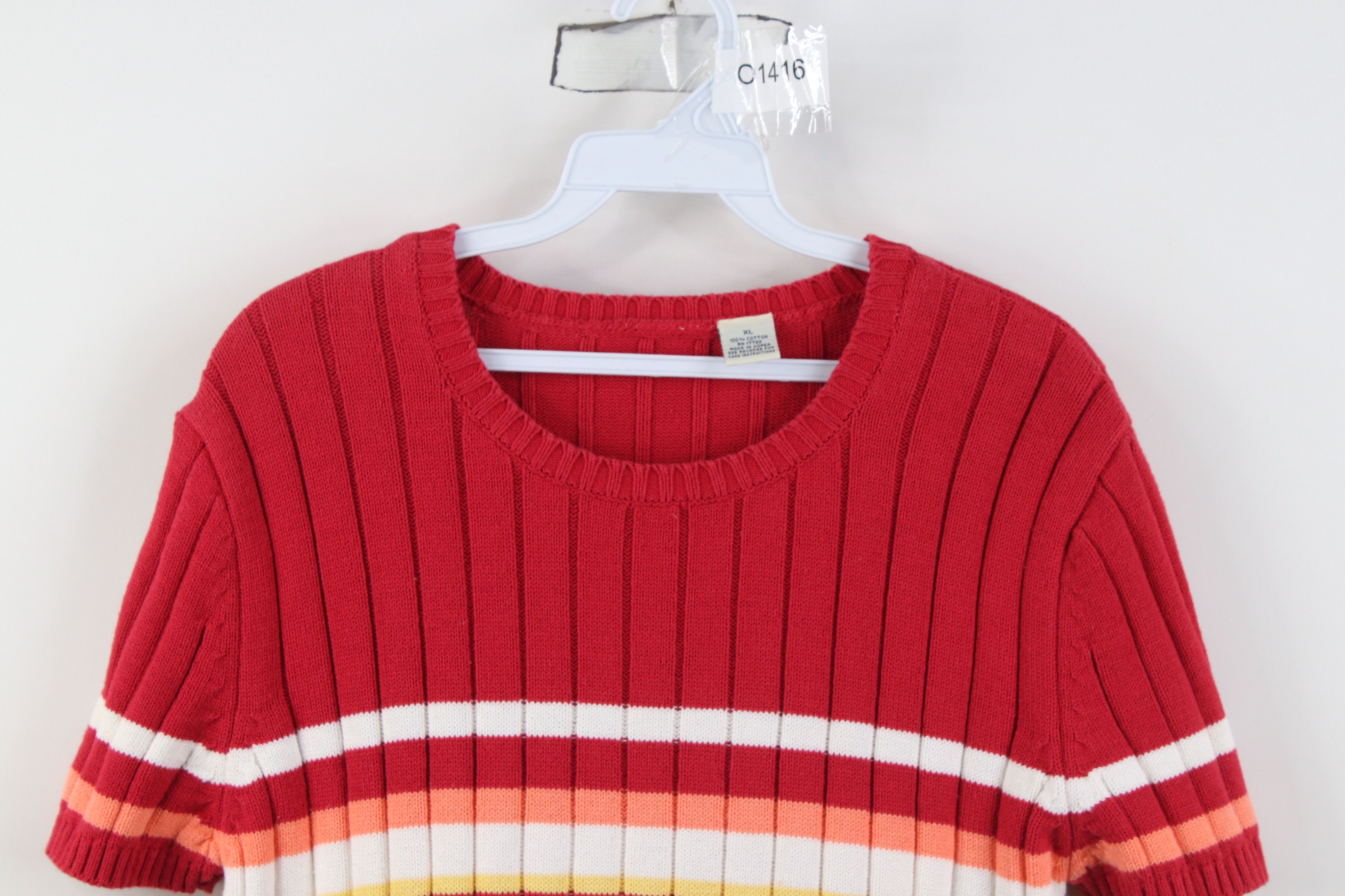 Vintage Vintage 90s Y2K Babydoll Block Knit Joey Potter Sweater ASO Size XL / US 12-14 / IT 48-50 - 2 Thumbnail