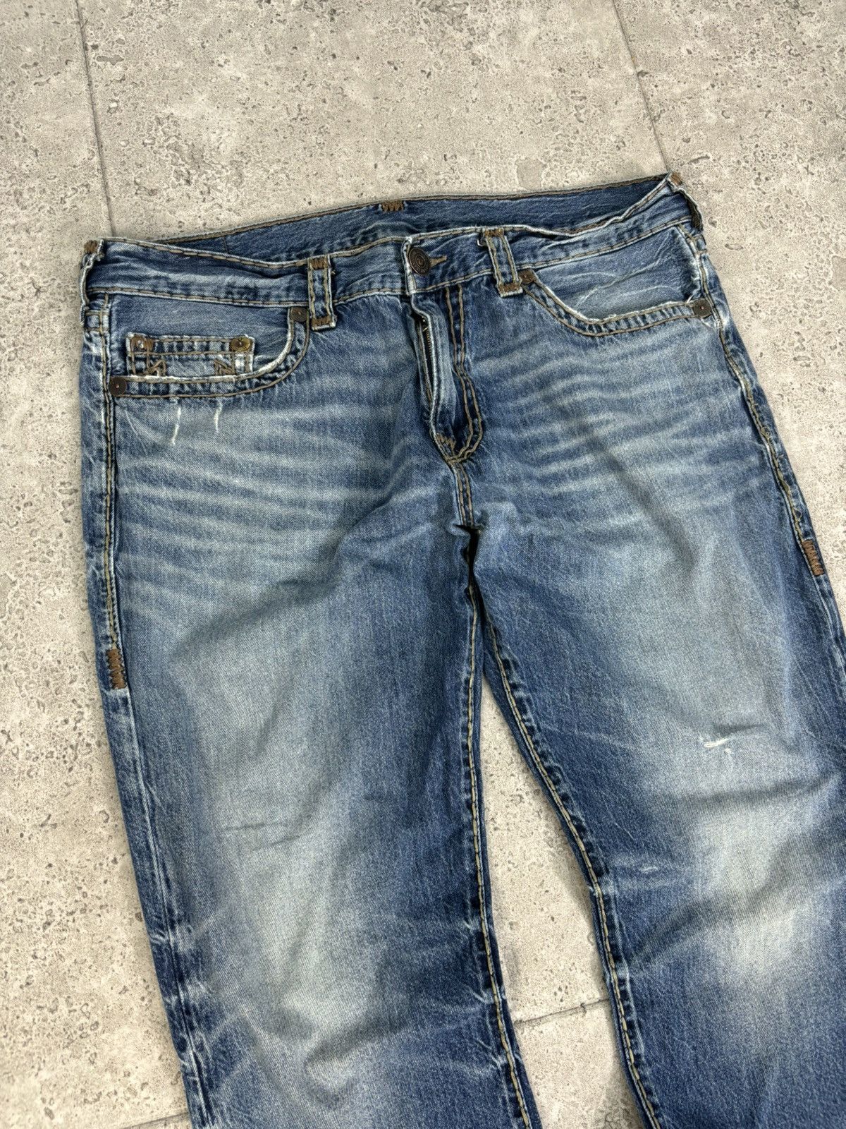 Japanese Brand × True Religion 2000s Japanese Faded Denim Pants True Religion Y2K Trendy Size US 36 / EU 52 - 3 Thumbnail