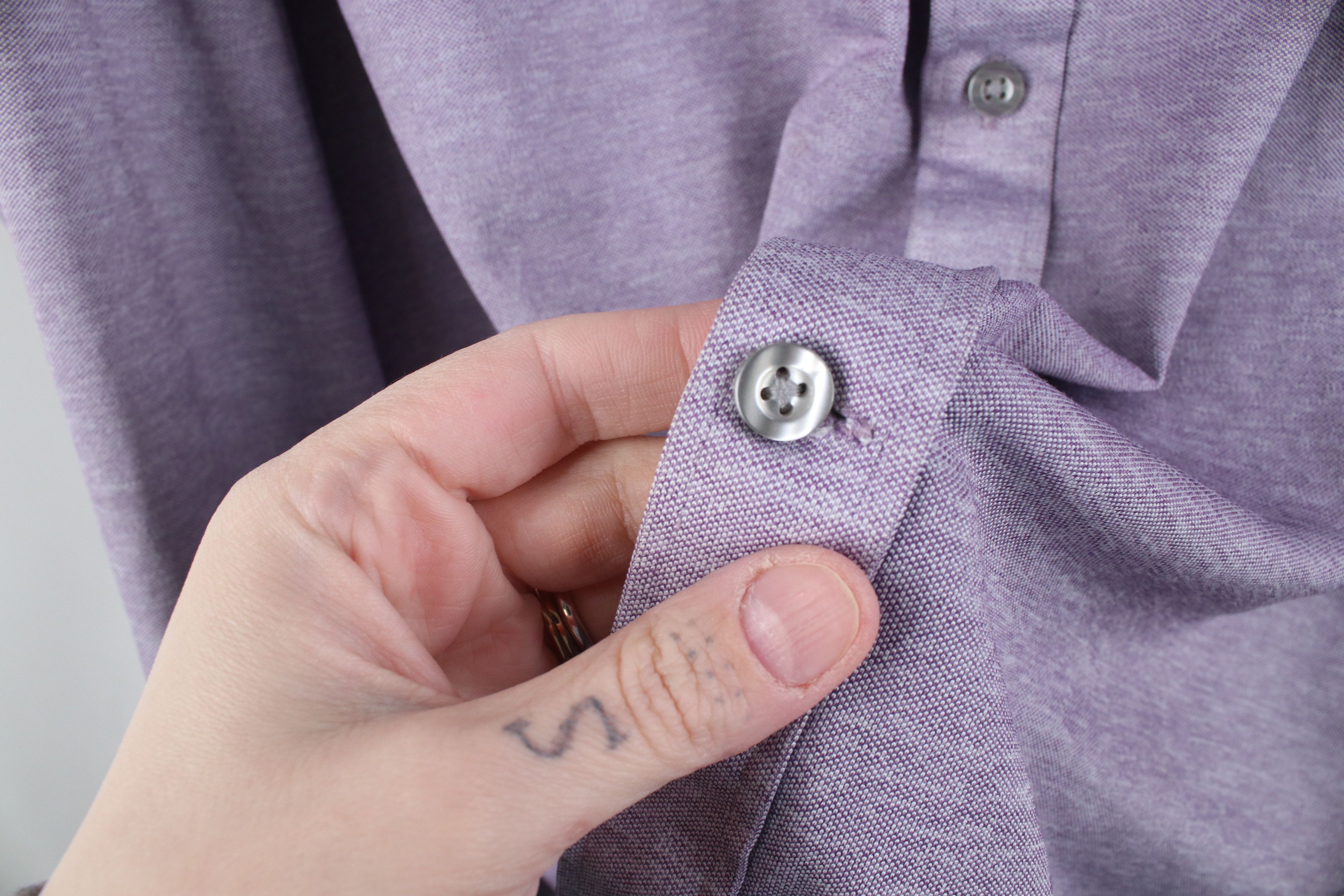 Michael Kors Michael Kors Fit Fine Gauge Knit Button Down Shirt Purple Size US L / EU 52-54 / 3 - 4 Thumbnail
