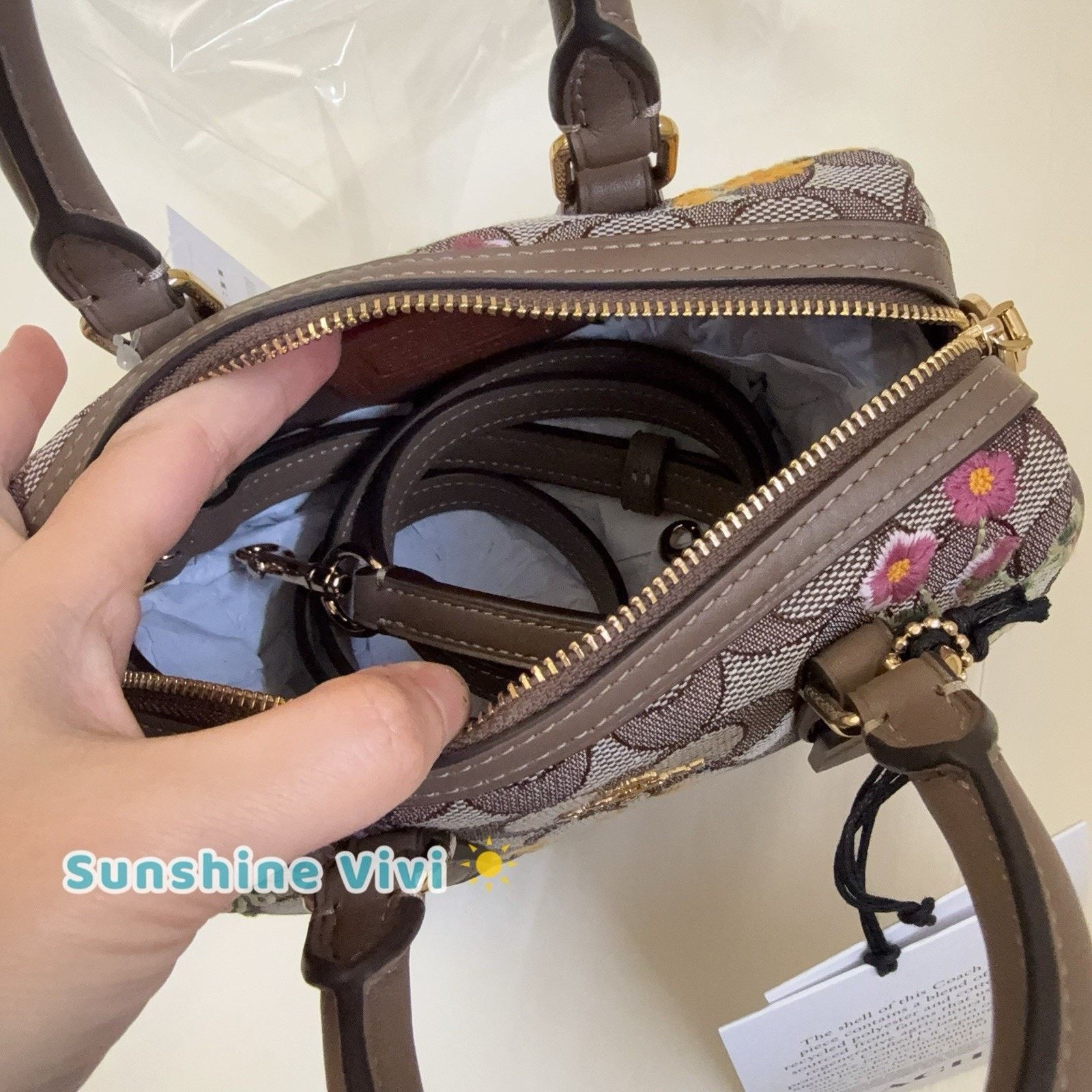 Coach NWT Coach Mini Rowan Crossbody Bag Floral Embroidery CDY31 Size ONE SIZE - 7 Thumbnail