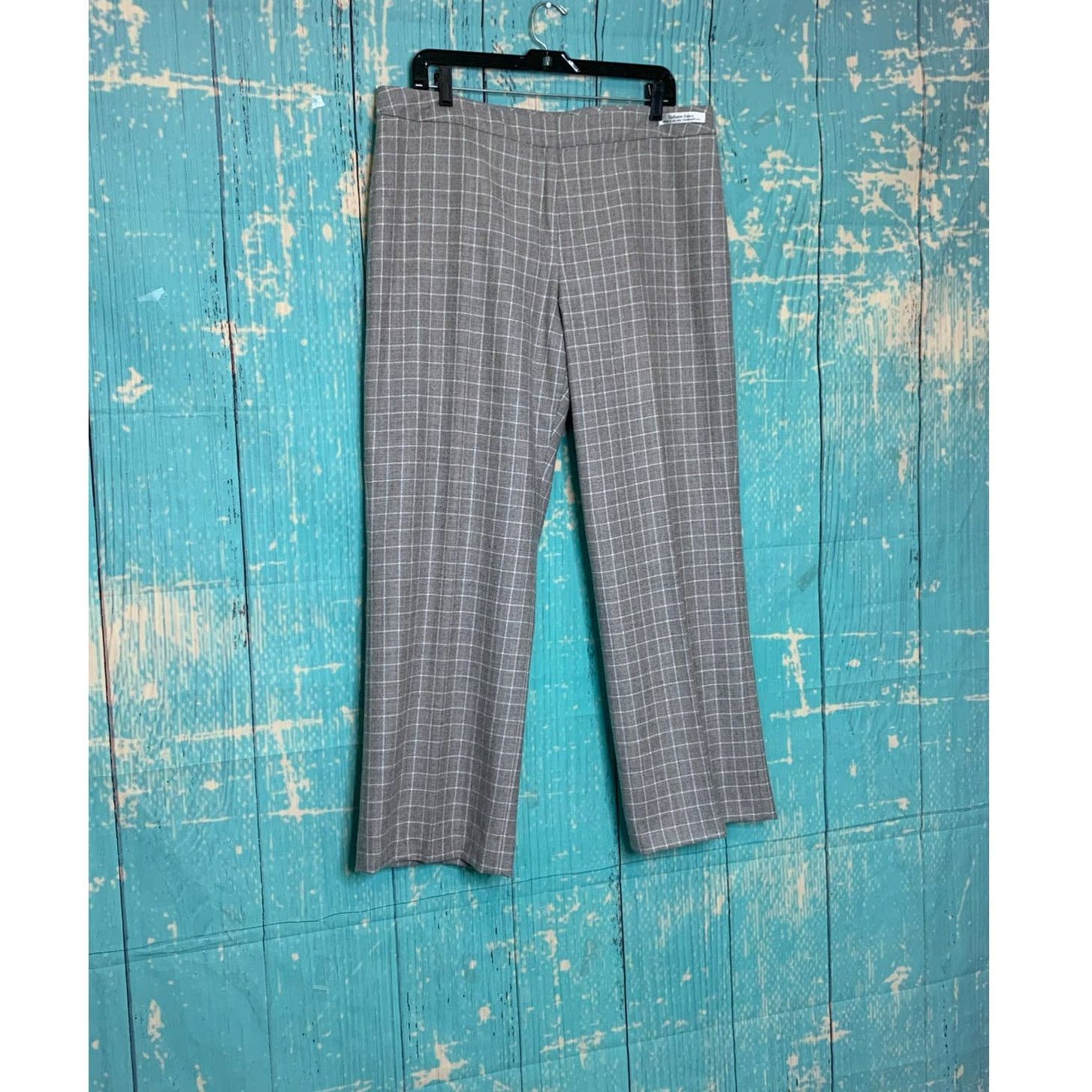 Pendleton gray plaid virgin wool straight legs pants size 16
