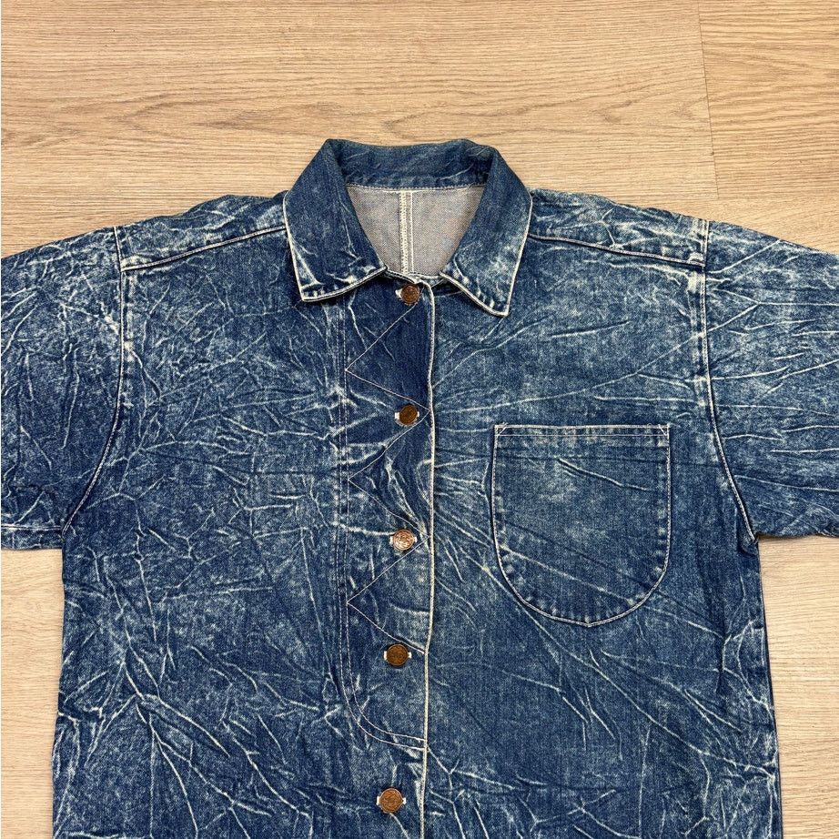 Vintage VTG 70s Acid Wash Denim 3/4 Sleeve Overshirt Jacket Men's L Size US L / EU 52-54 / 3 - 2 Thumbnail