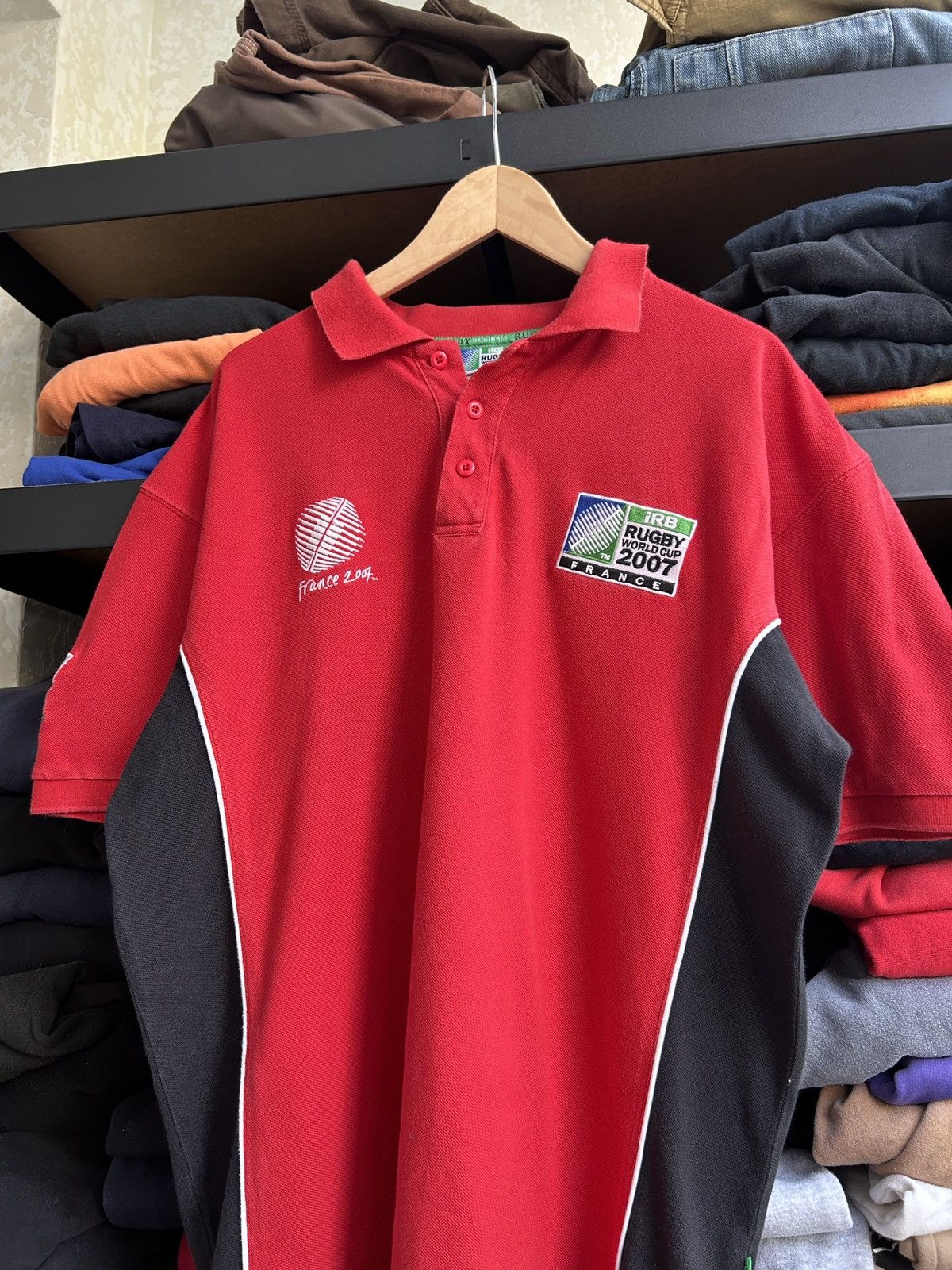 Sterling Ruby Vintage Rugby World-Cup France 2007 jersey mens polos Size US L / EU 52-54 / 3 - 2 Thumbnail