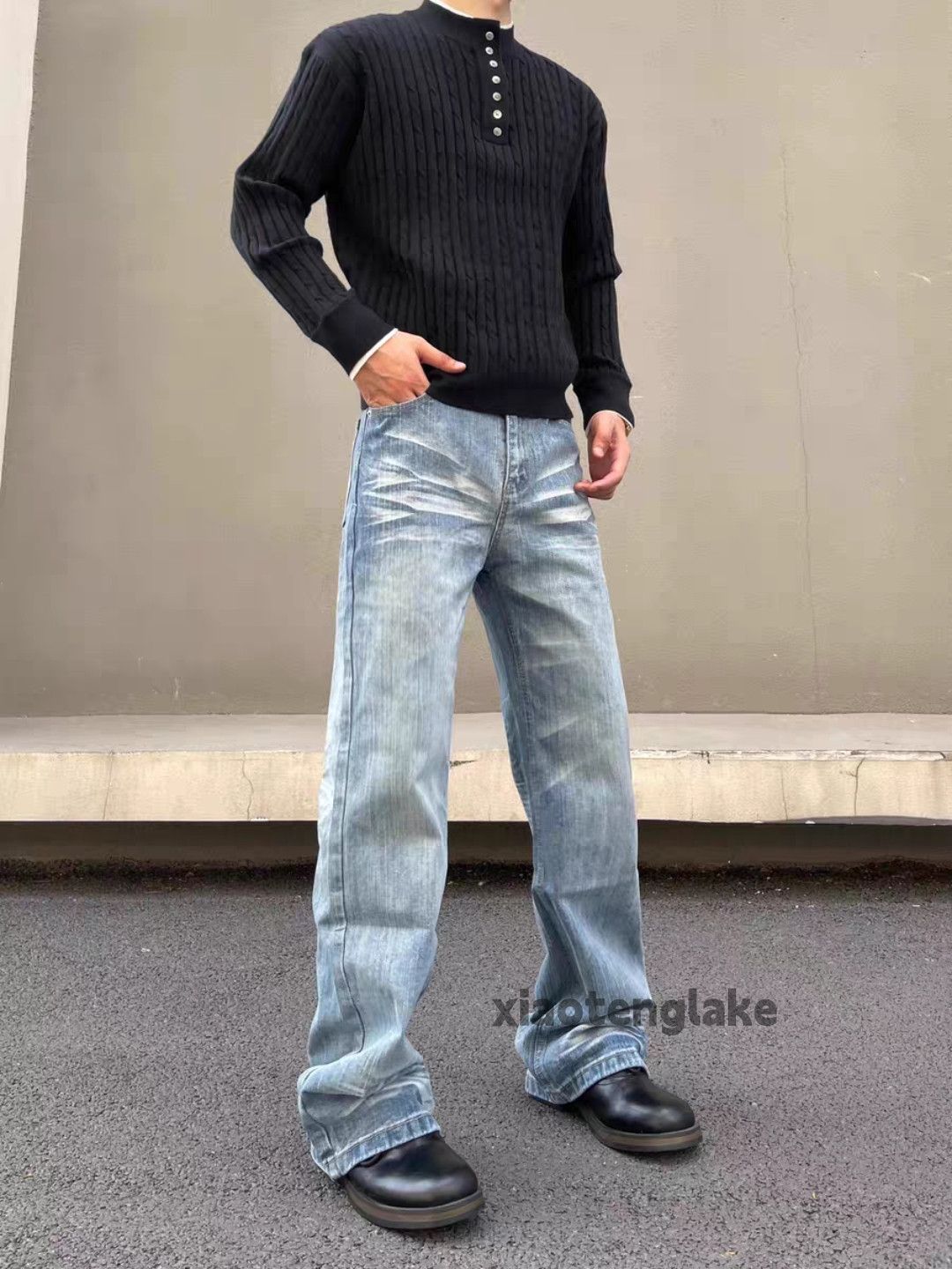 Jean xtl distressed punk grunge bootcut flared cleanfit jeans Size US 30 / EU 46 - 1 Thumbnail