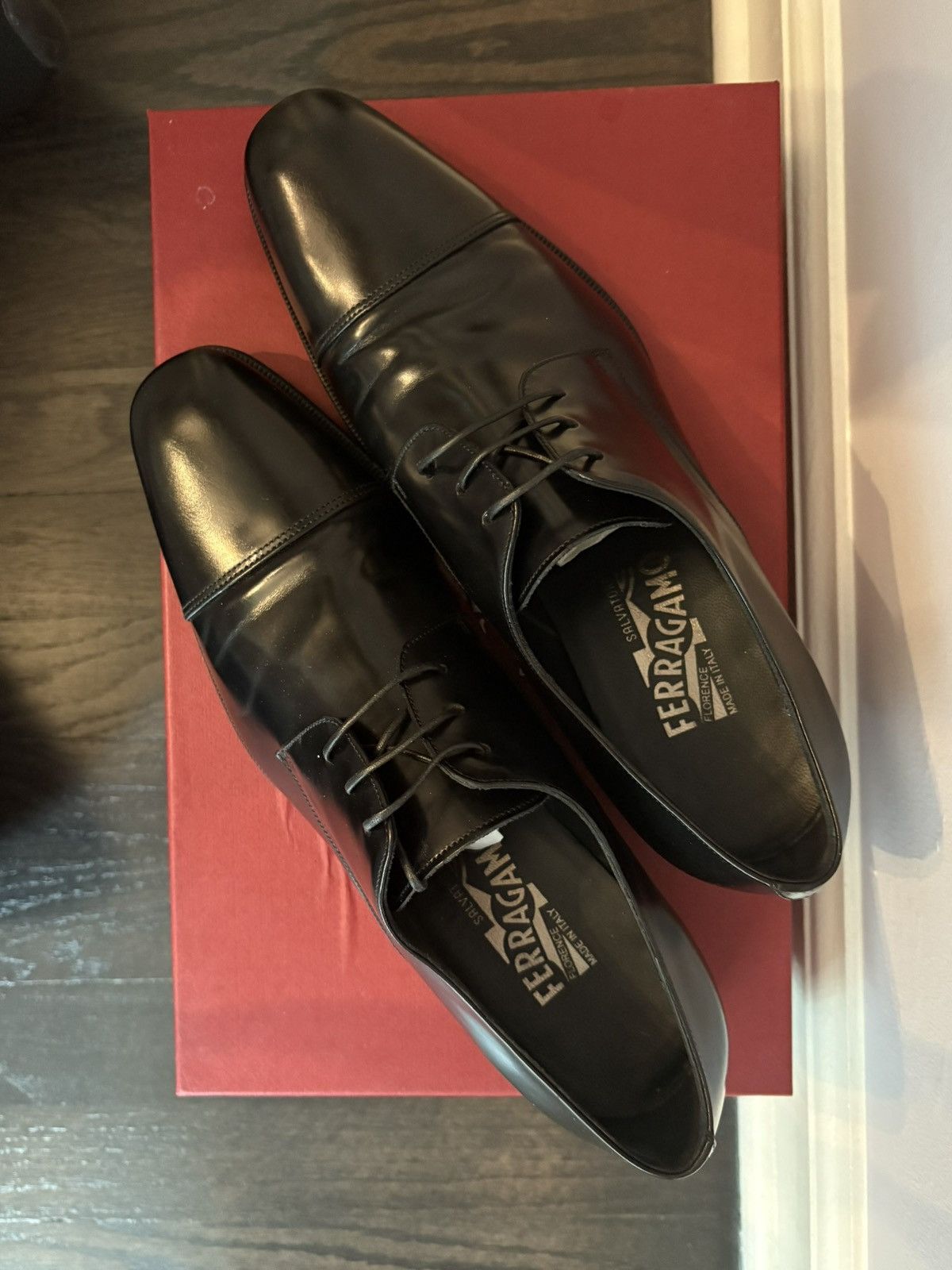 Salvatore Ferragamo Salvatore Ferragamo "Faraone" Leather Cap Toe Oxfords Size US 7.5 / EU 40-41 - 2 Thumbnail