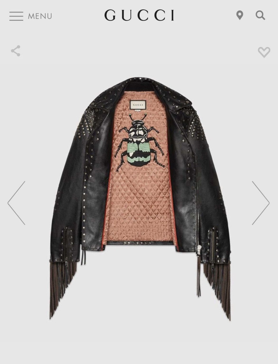 Gucci Gucci Studded Leather Biker Jacket with Fringe Size US M / EU 48-50 / 2 - 5 Thumbnail