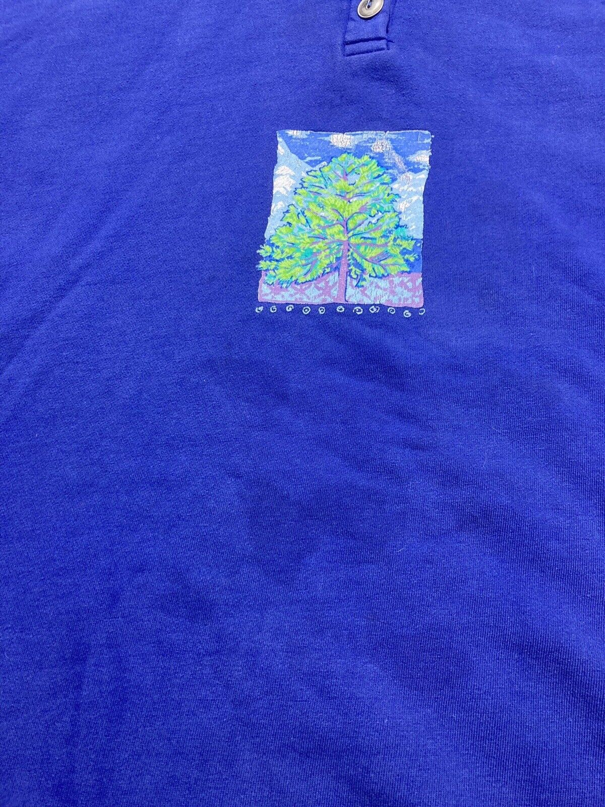 Vintage VTG 90s hoodie tree forest nature cotton button made USA XL Size US XL / EU 56 / 4 - 3 Thumbnail