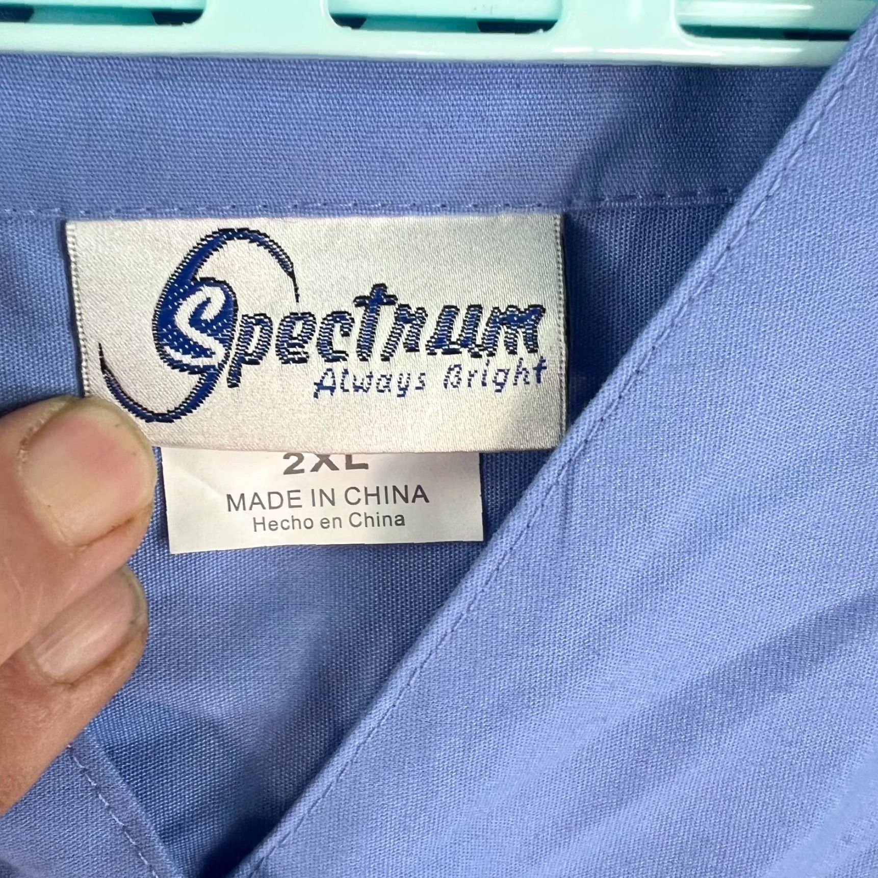 Vintage Spectrum Unity Mens V Neck Short Sleeves Scrub Top Blue 2XL Size US XXL / EU 58 / 5 - 5 Thumbnail
