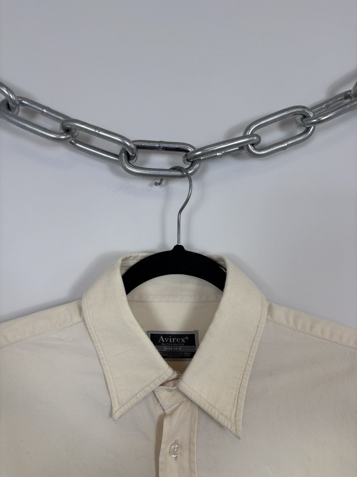 Avirex Vintage Avirex USA Ivory Yellow Button Up Long Sleeve Shirt Size US L / EU 52-54 / 3 - 4 Thumbnail