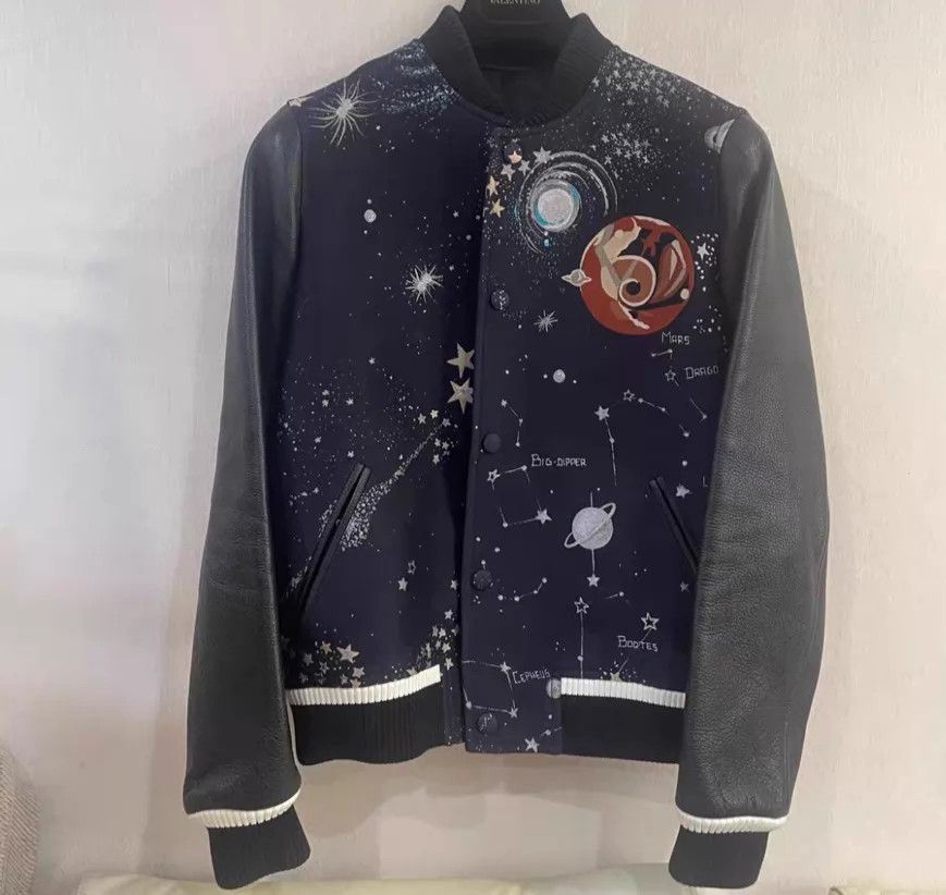 Valentino Valentino Starry Leather Color Block Baseball Jacket 44 Size US S / EU 44-46 / 1 - 1 Thumbnail