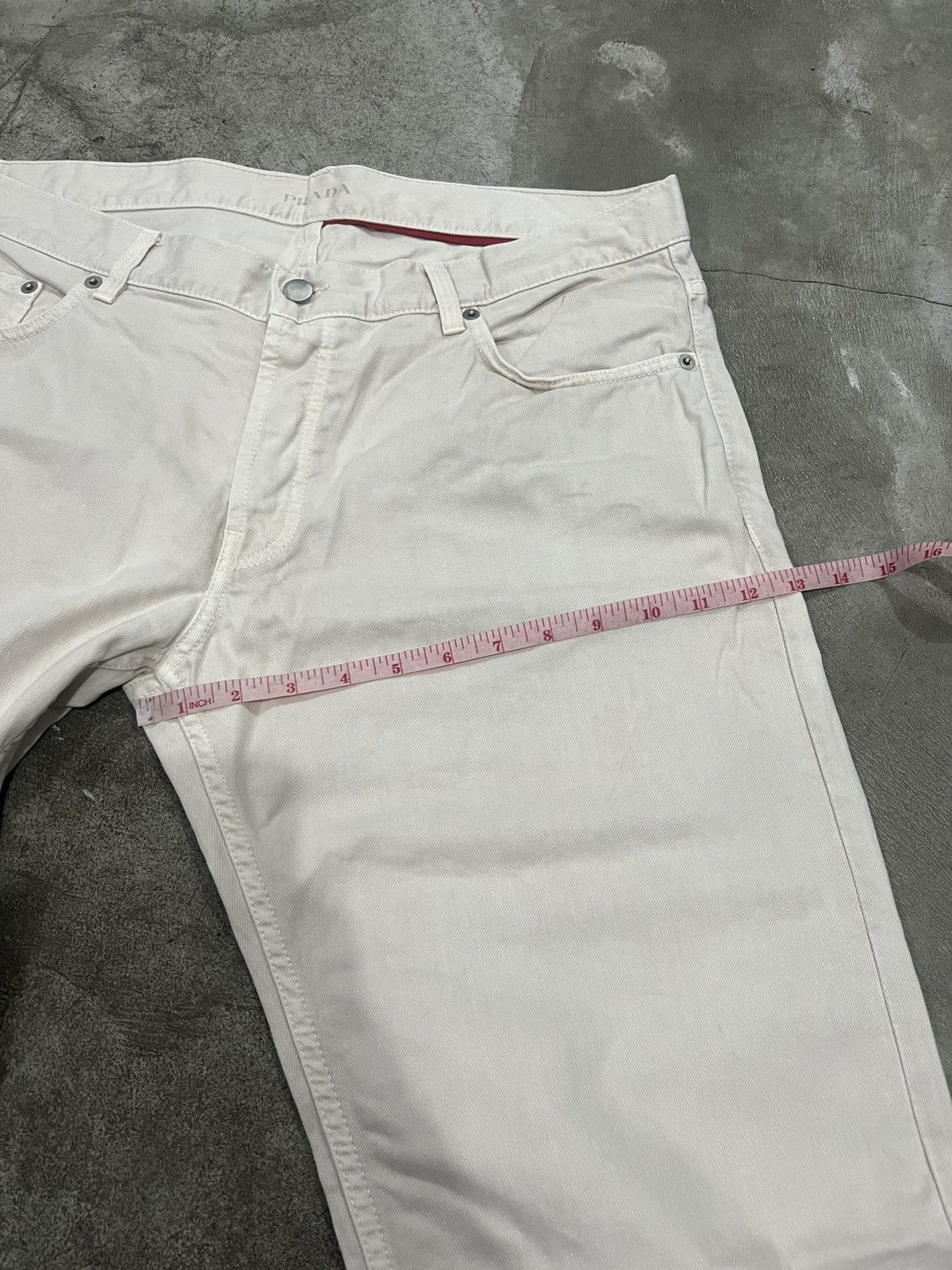 Prada Prada Small Logo Cream Classic Fit Denim Jeans Size US 36 / EU 52 - 11 Thumbnail
