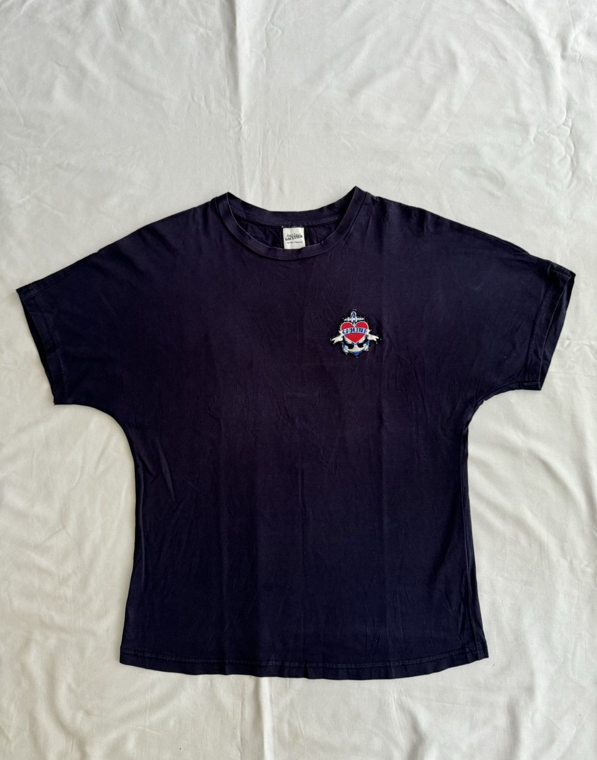 image of Gaultier Homme Objet x Jean Paul Gaultier September Premieres Top in Blue Black, Women's (Size XS)