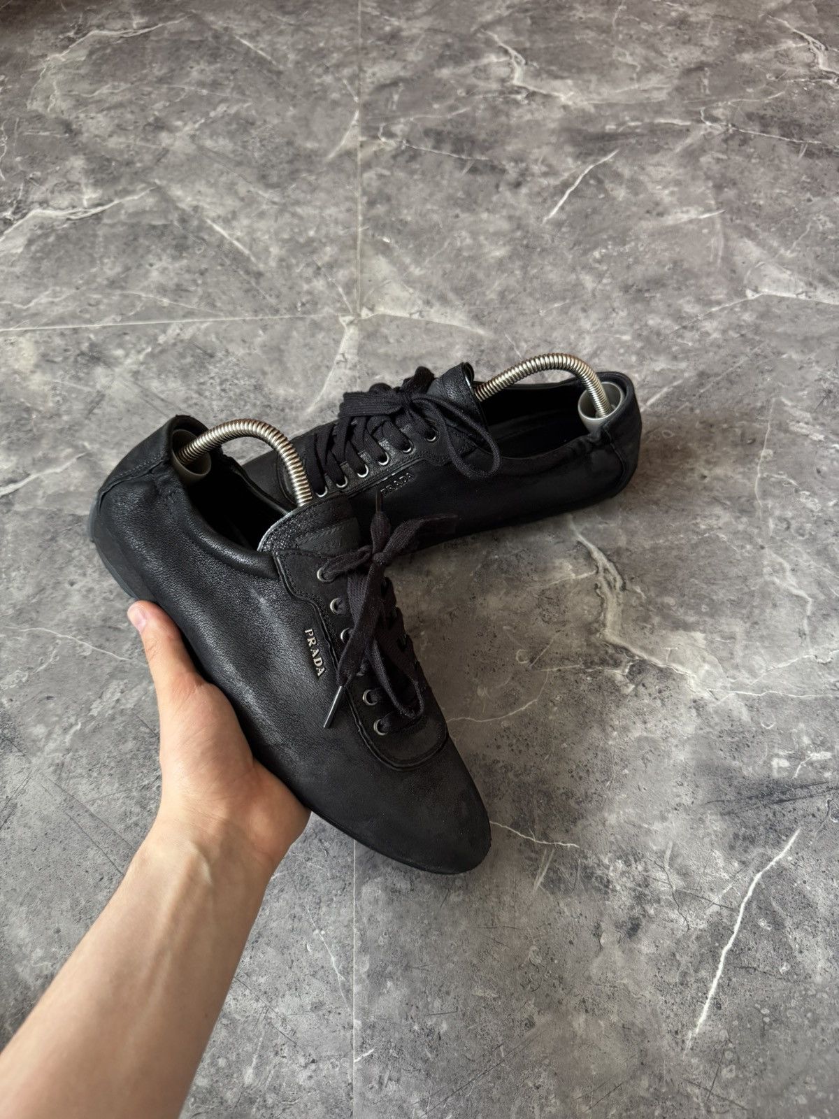 Prada Prada Shoes Real Leather Black Americas Cup Vintage Y2k Swag Size US 10 / IT 40 - 1 Thumbnail