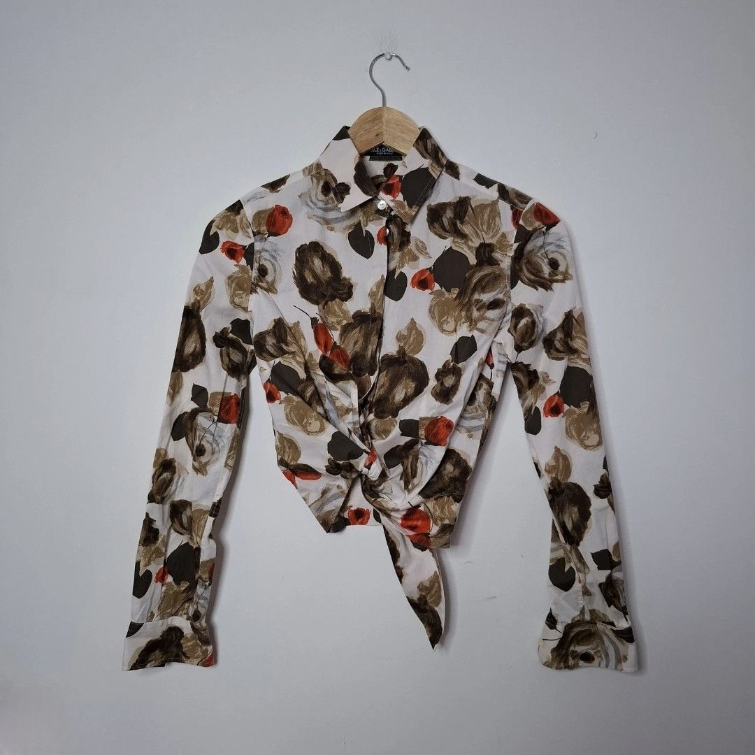 Dolce & Gabbana DOLCE & GABBANA Beige Floral Roses Buttoned Shirt Size XS / US 0-2 / IT 36-38 - 1 Thumbnail