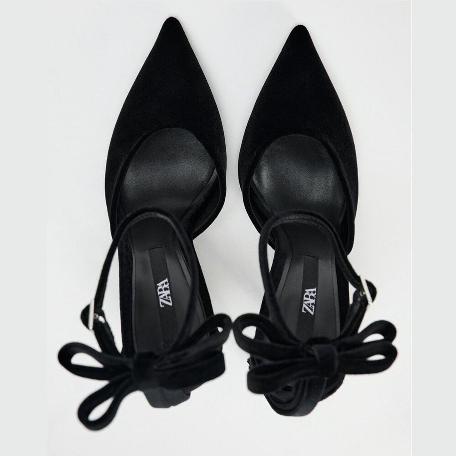 Zara ZARA Black Bow Pointed Heels NWT (Size 9) Size US 9 / IT 39 - 20 Thumbnail