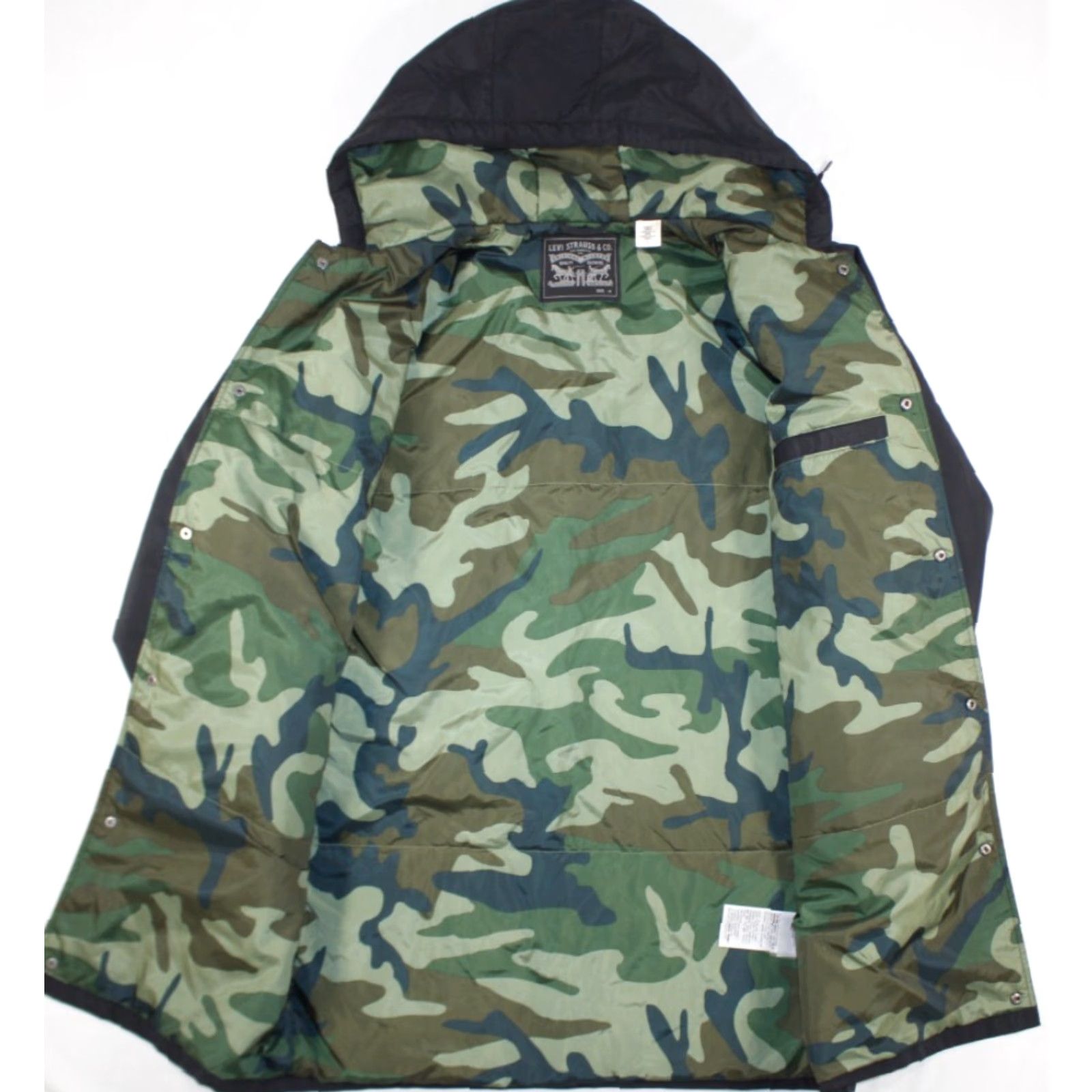 Levi's Levi's Coach's Jacket Hooded Mid Length Black 69627 Camo Lined Men's M Size US M / EU 48-50 / 2 - 6 Thumbnail