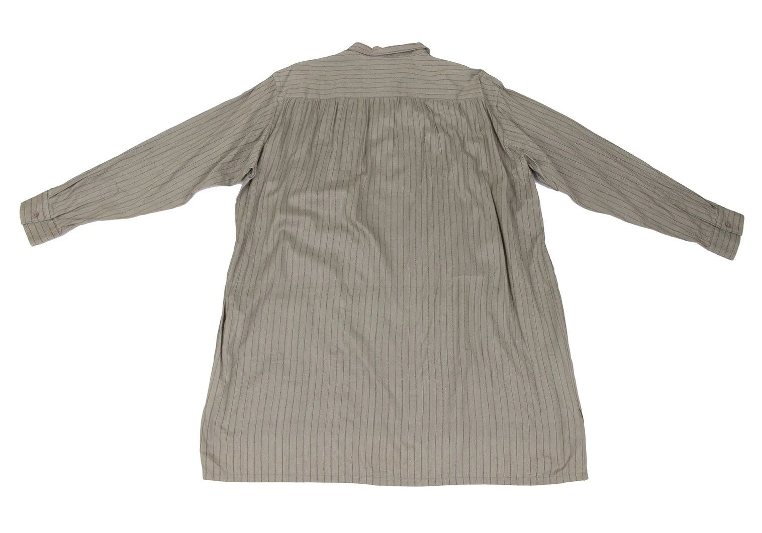 Jean Paul Gaultier Silk-Cotton Stripe Woven Shirt in Khaki Size 3 Size US L / EU 52-54 / 3 - 11 Thumbnail