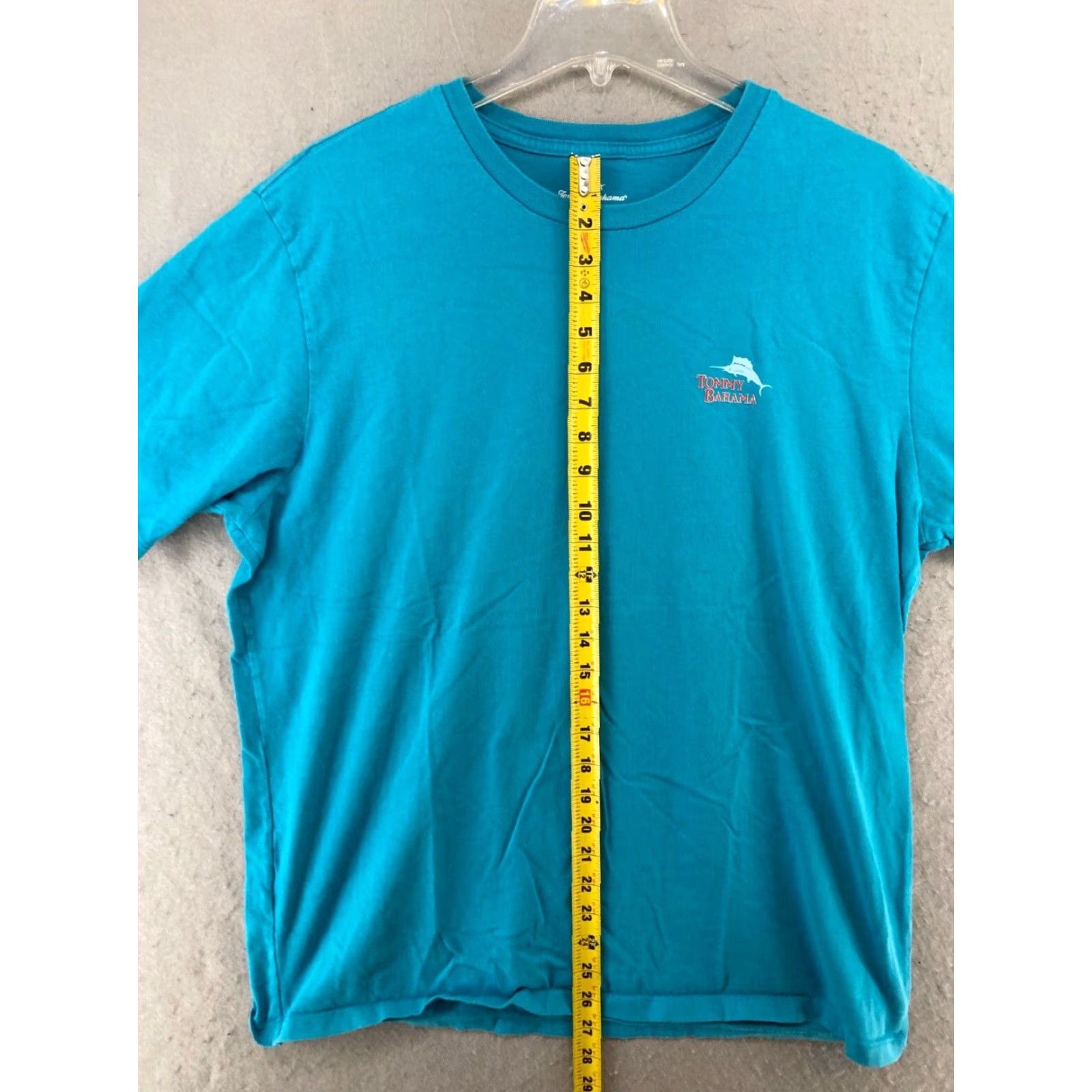 Tommy Bahama Tommy Bahama Relaxed Fit Men's T-Shirt XL Blue Solid Crew Neck Tropical Beach Theme Size US XL / EU 56 / 4 - 3 Thumbnail