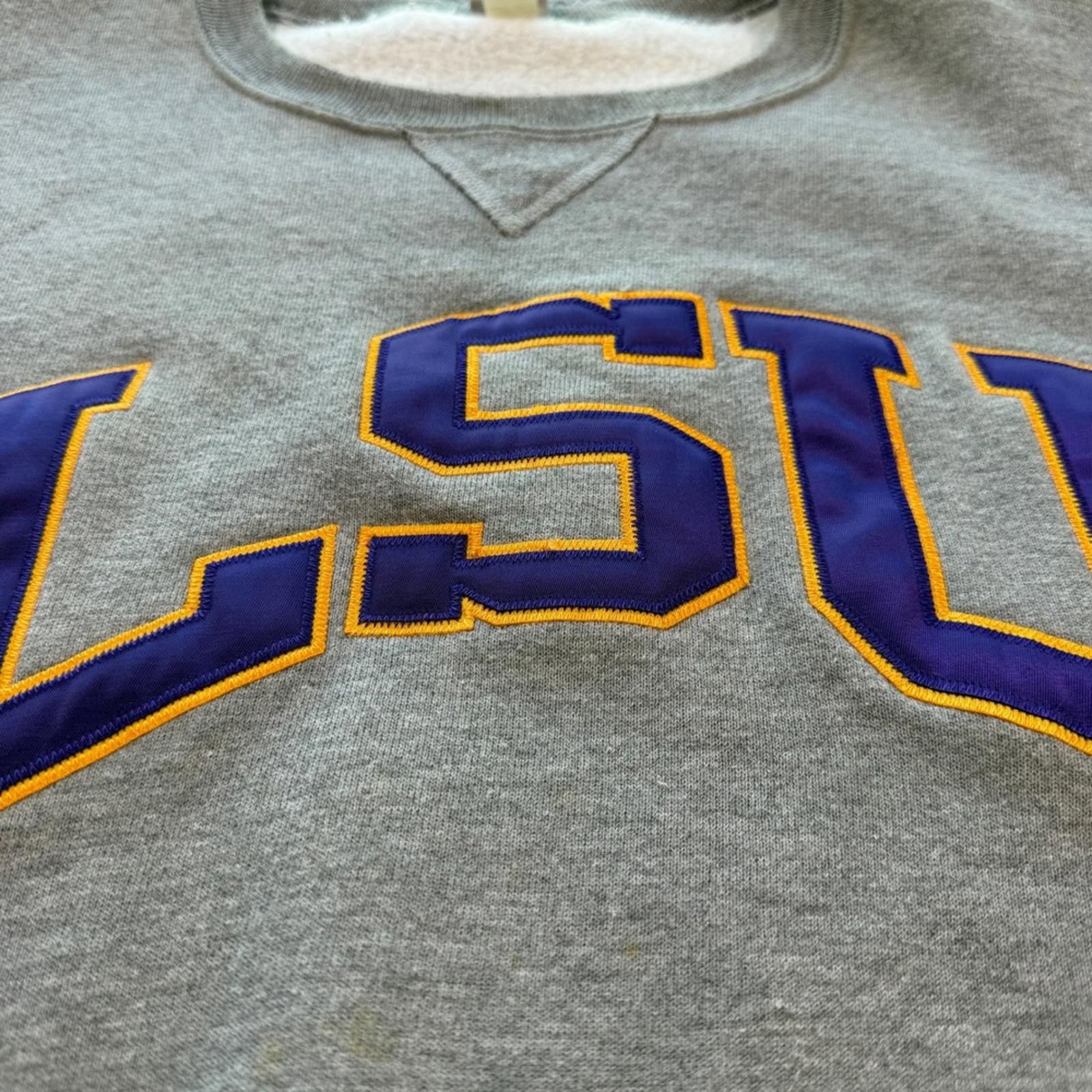 Russell Athletic LSU Tigers Crewneck Sweatshirt Mens XL Gray Dri-Power Fleece Size US XL / EU 56 / 4 - 7 Thumbnail