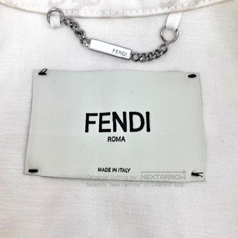 Fendi Fendi Beige logo letter full-print cotton turn-down collar Size XS / US 0-2 / IT 36-38 - 5 Thumbnail