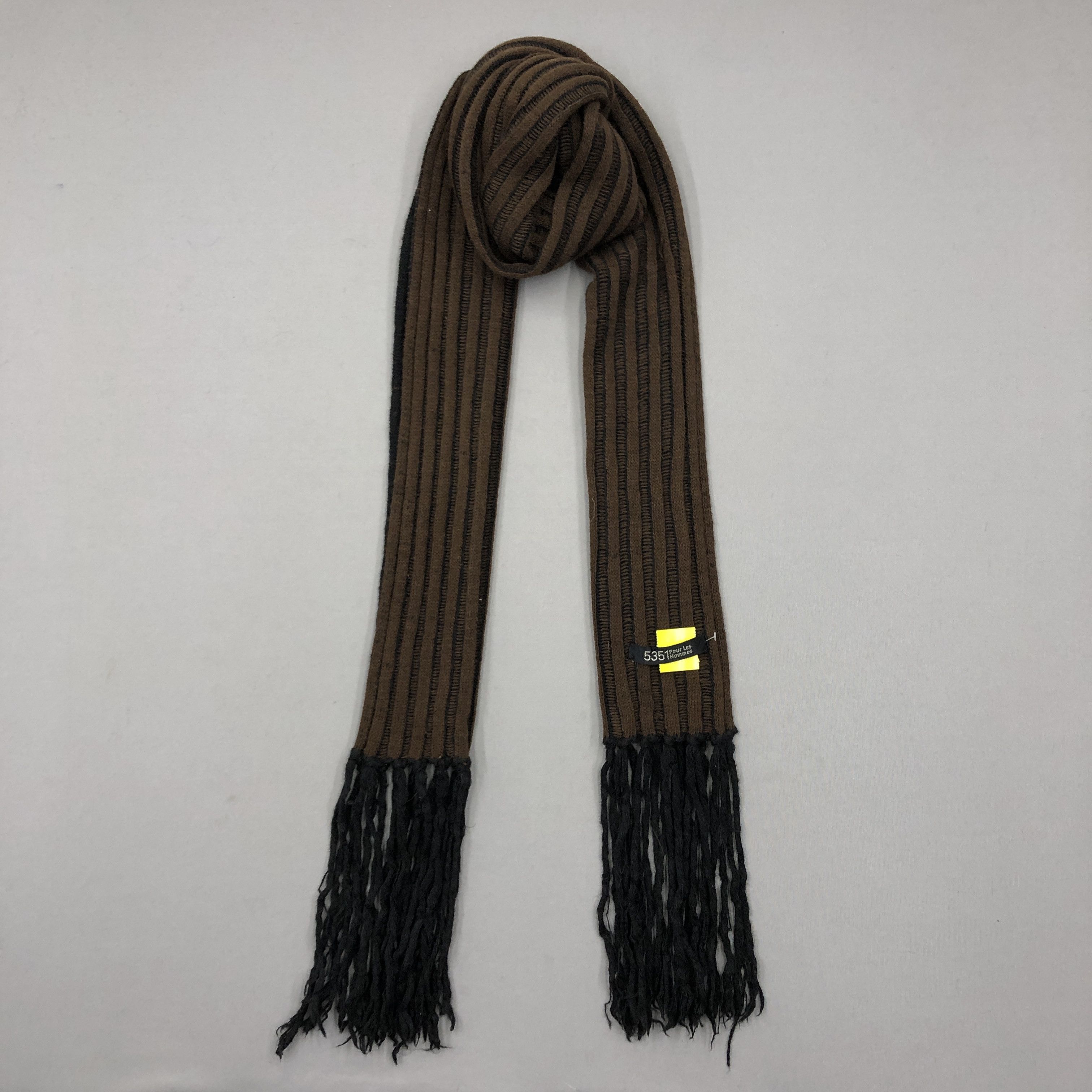 5351 POUR LES HOMMES Vintage 5351 Homme Scarf Muffler Wool Cashmere Scarves Size ONE SIZE - 1 Thumbnail