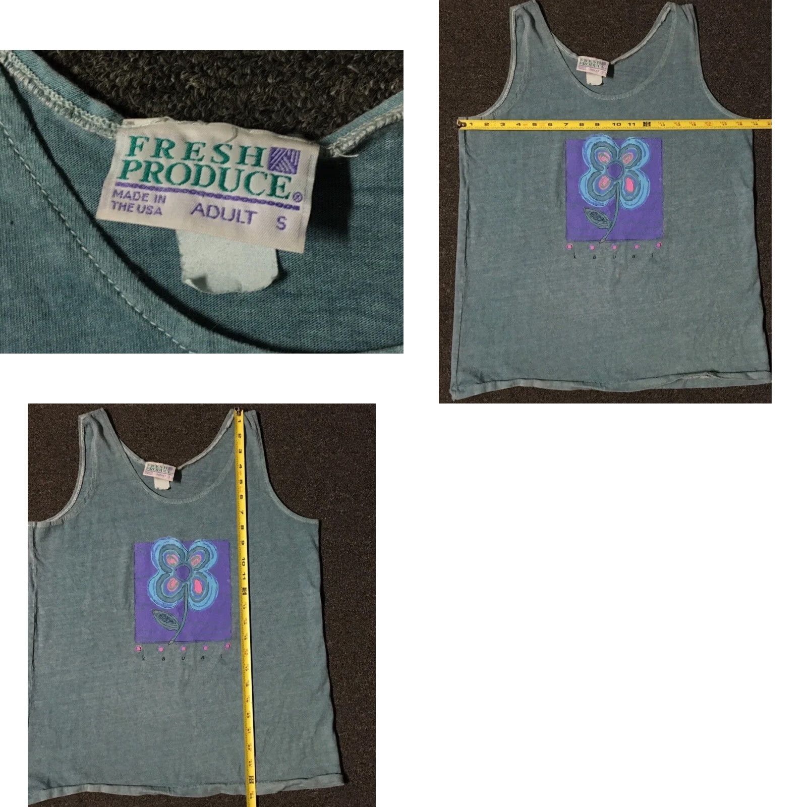 Vintage VINTAGE 90s Kauai Hawaii Faded Abstract Flower Tank Top S Men Blue Sleeveless T-Shirt Surf Grunge TC Single Stitch Size S Size US S / EU 44-46 / 1 - 8 Thumbnail