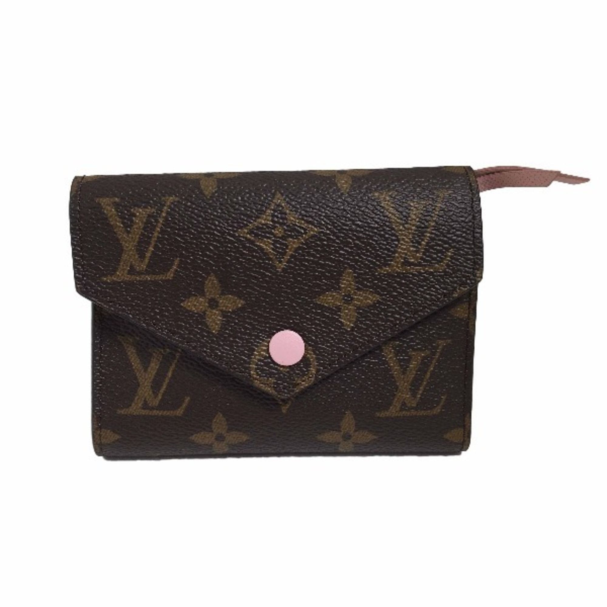 image of Louis Vuitton Coin Purse With Card Case Monogram Portefeuille Victorine M62360 Louis Vuitton Rose B