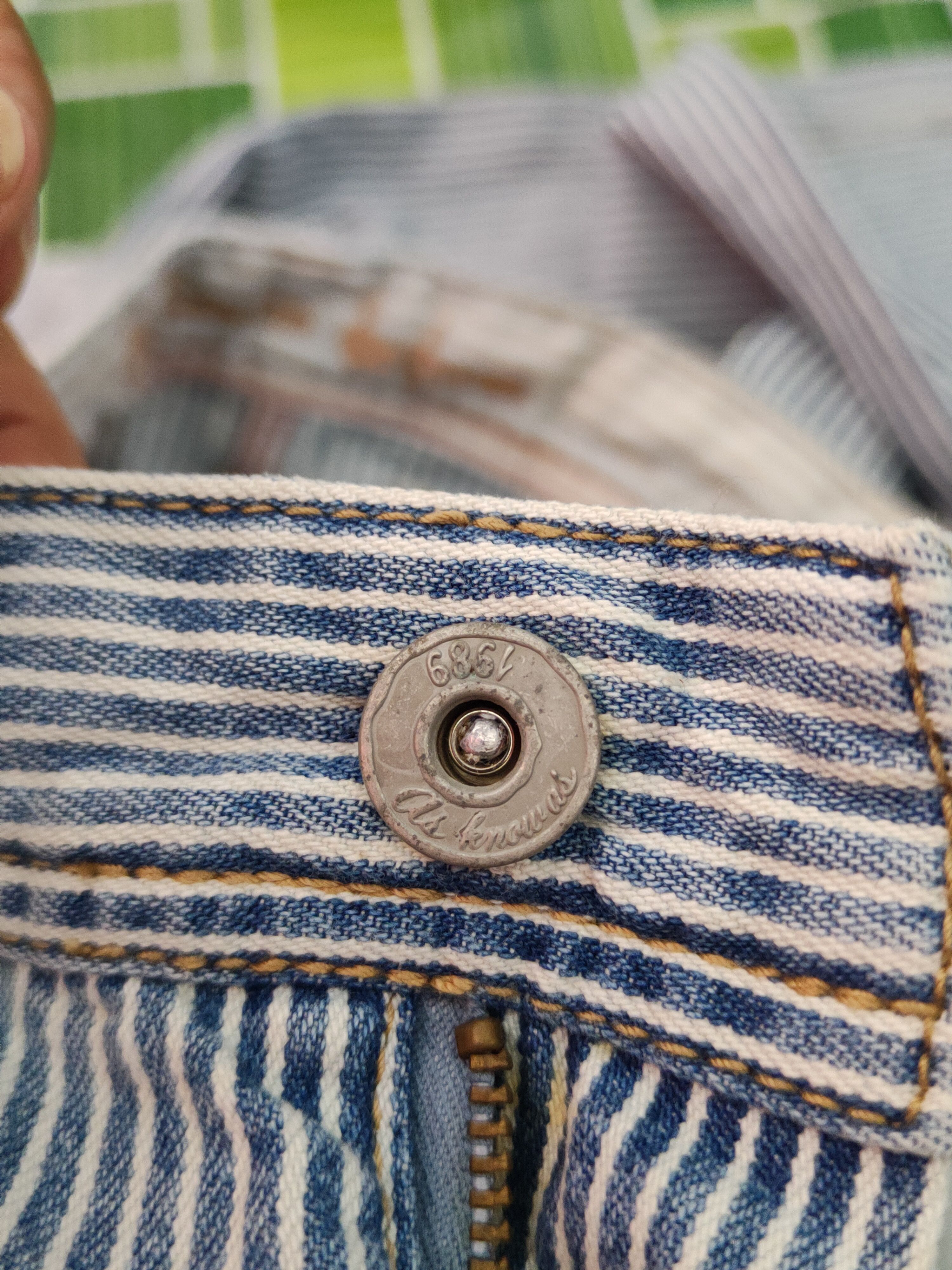 Japanese Brand As know as stripe Blue Faded Distressed Ripped Jeans #S2223 Size US 31 - 12 Thumbnail