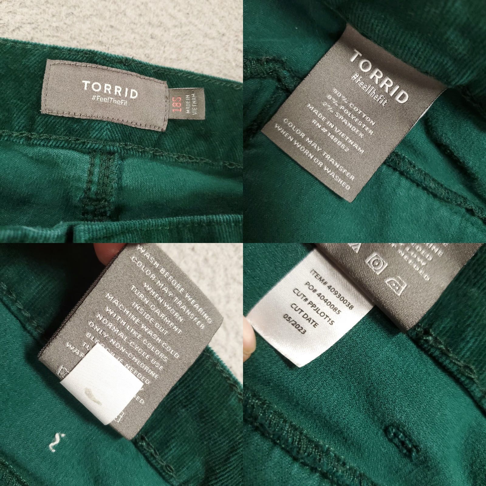 Torrid Torrid Pants Womens 18S Green Corduroy Bootcut High Rise Button Fly Size 40" / US 18 - 8 Thumbnail