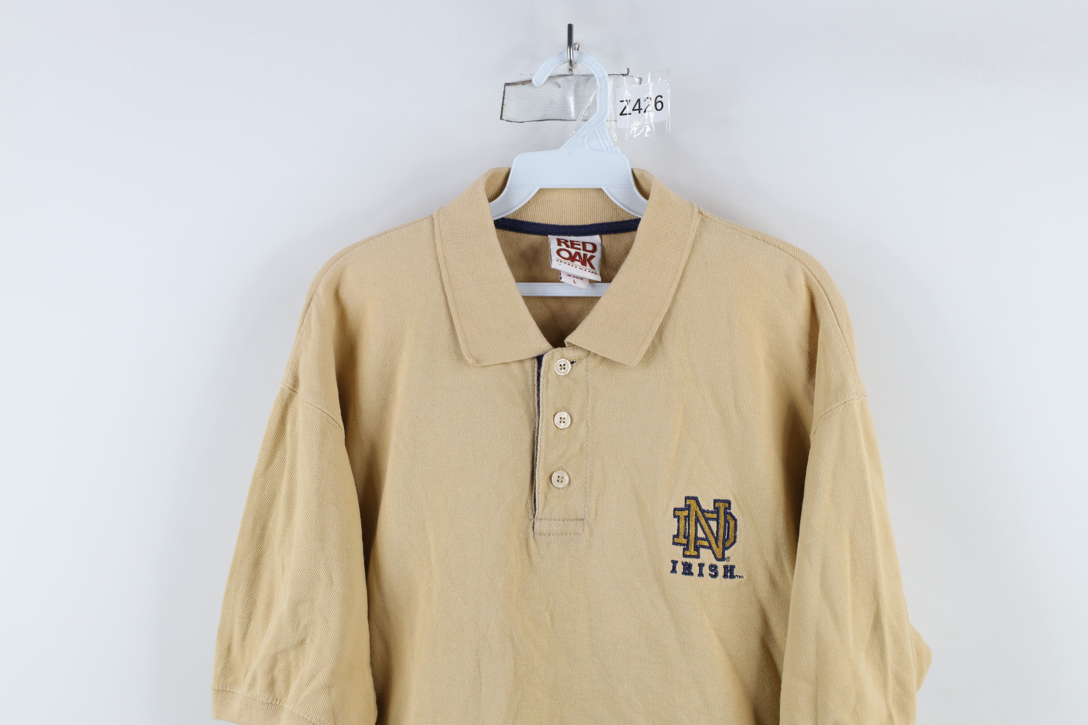 Vintage Vintage 90s Dame University Irish Collared Polo Shirt Gold Size US L / EU 52-54 / 3 - 2 Thumbnail