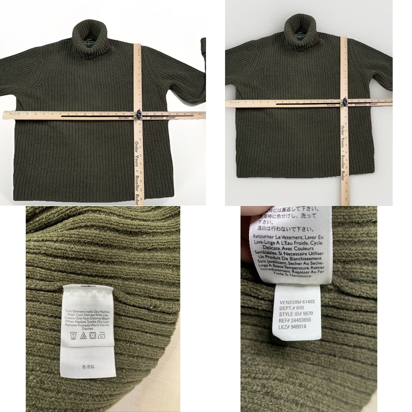 Eddie Bauer VINTAGE Eddie Bauer Sweater Green Turtle Neck Knit Pullover Women XL 90s Fall Winter (Casual) Size XL / US 12-14 / IT 48-50 - 8 Thumbnail