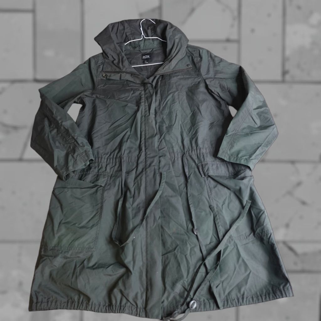 Eileen Fisher Eileen Fisher Womens Jacket Trench Coat S Green Rain Jacket Size S / US 4 / IT 40 - 1 Thumbnail